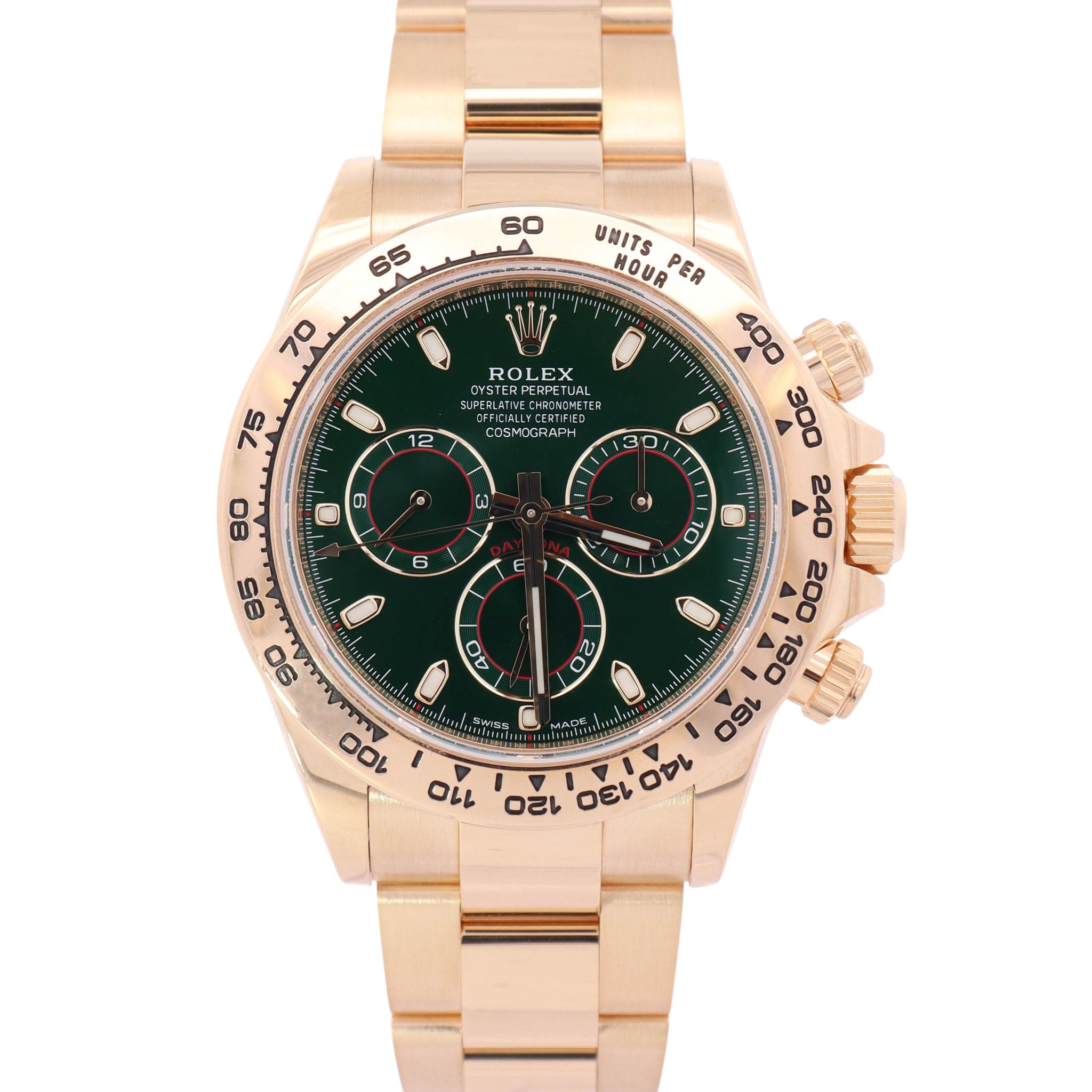 Rolex Daytona 40mm Green Chronograph Stick Dial "John Mayer" Watch Ref# 116508