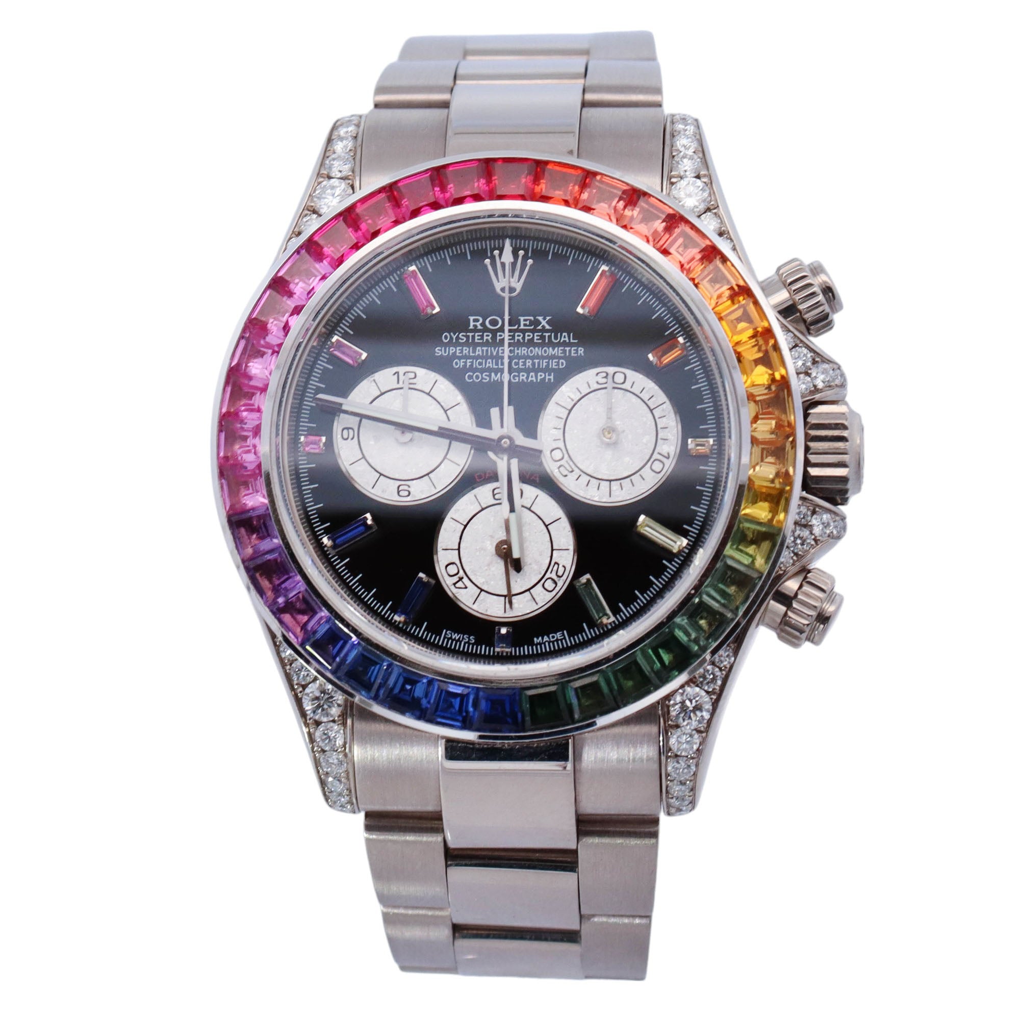 Rolex Daytona White Gold 40mm Custom Black Chronograph Dial Watch Reference# 116509 - Happy Jewelers Fine Jewelry Lifetime Warranty