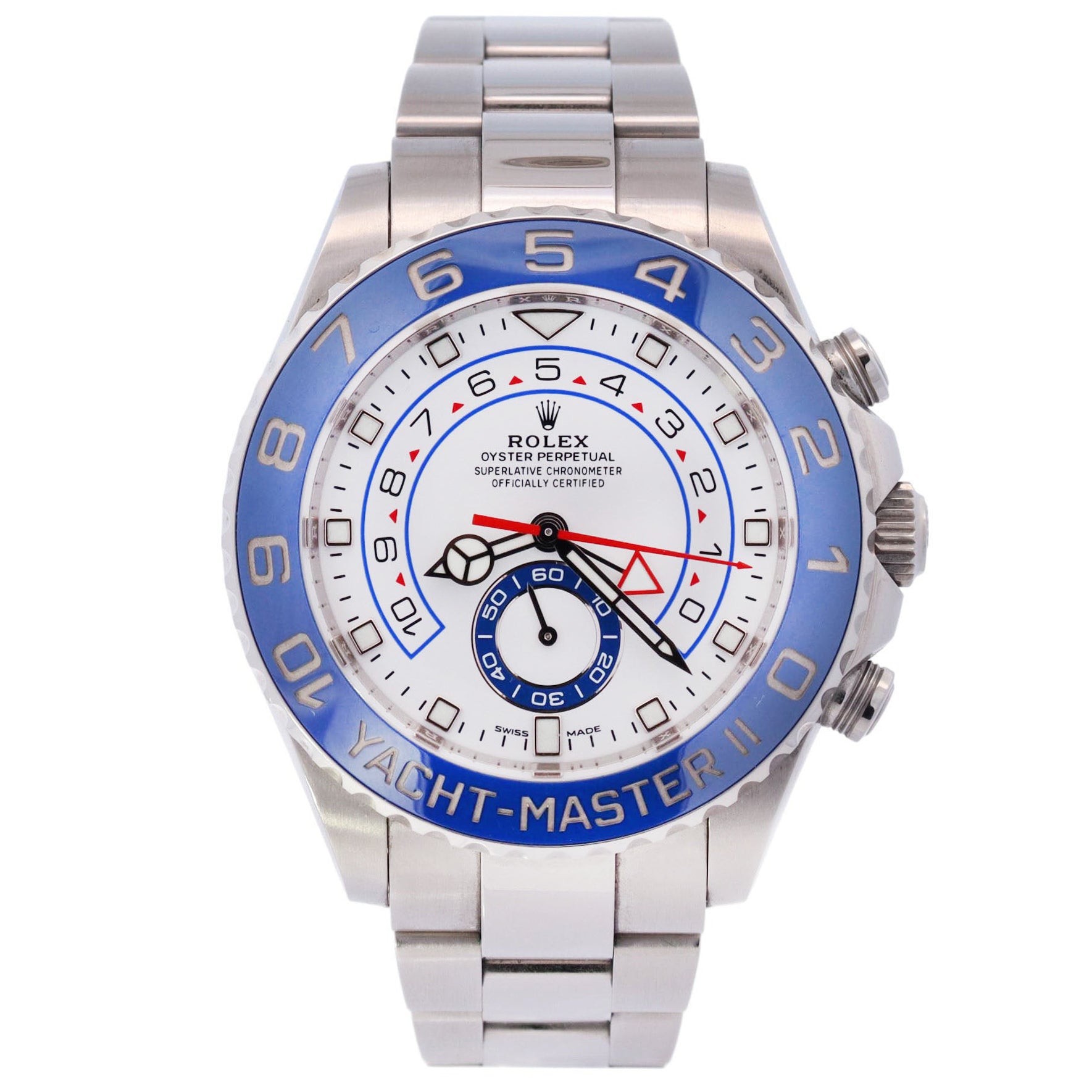 Rolex Yacht-Master II 44mm White Dial Watch Ref# 116680 - Happy Jewelers Fine Jewelry Lifetime Warranty