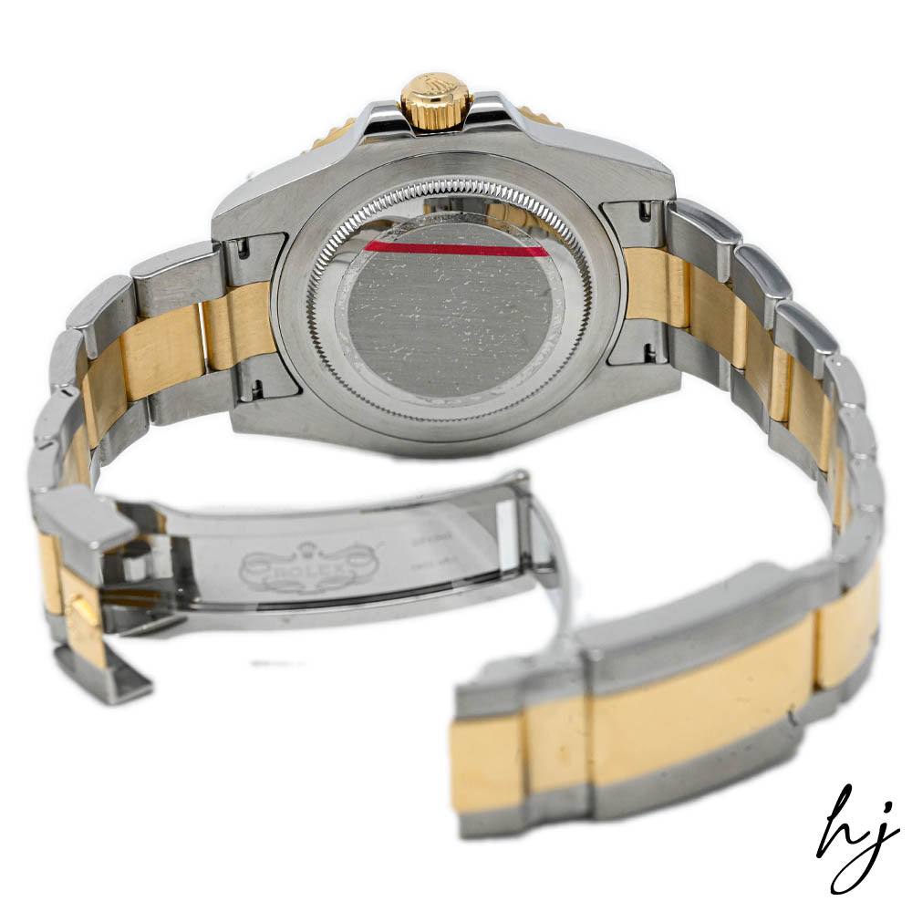 Rolex GMT Master II II Yellow Gold 40mm Black Dot Dial Watch Reference# 116713 - Happy Jewelers Fine Jewelry Lifetime Warranty