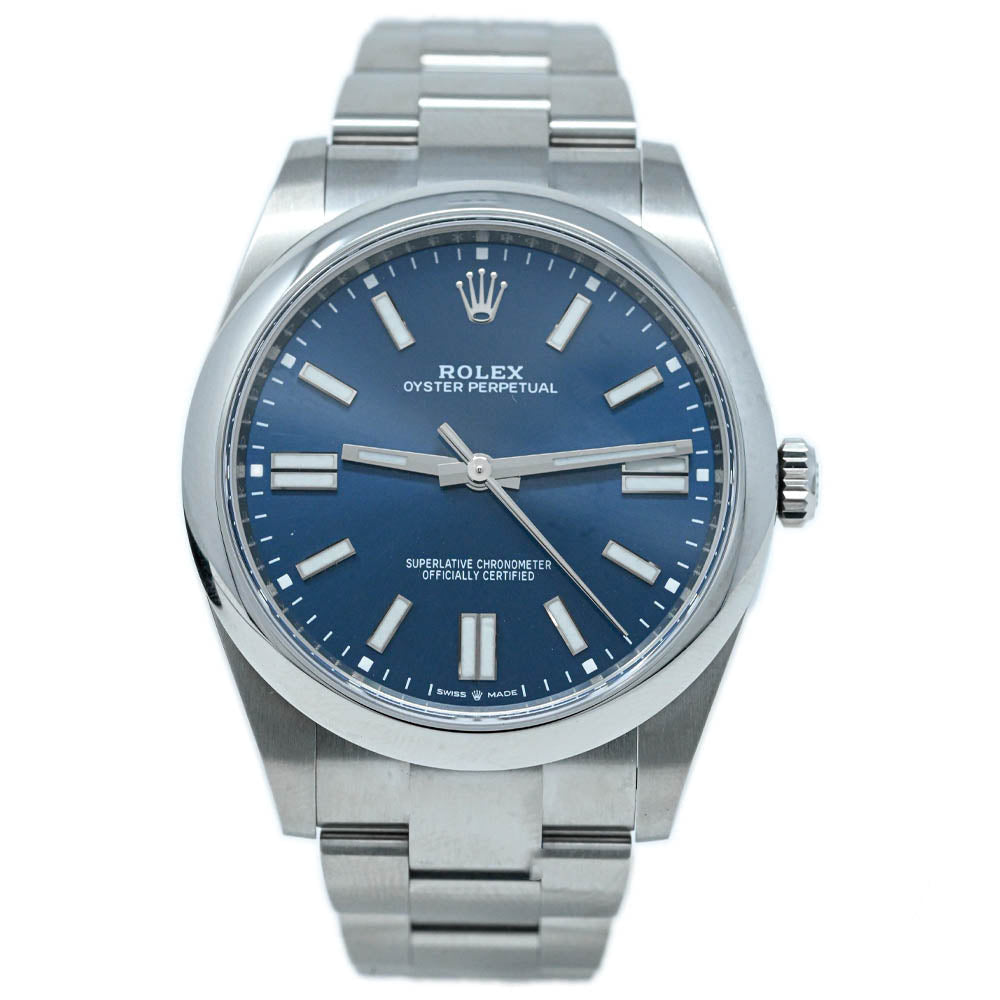 Rolex Oyster Perpetual 41mm Blue Dial Watch Ref# 124300 - Happy Jewelers Fine Jewelry Lifetime Warranty