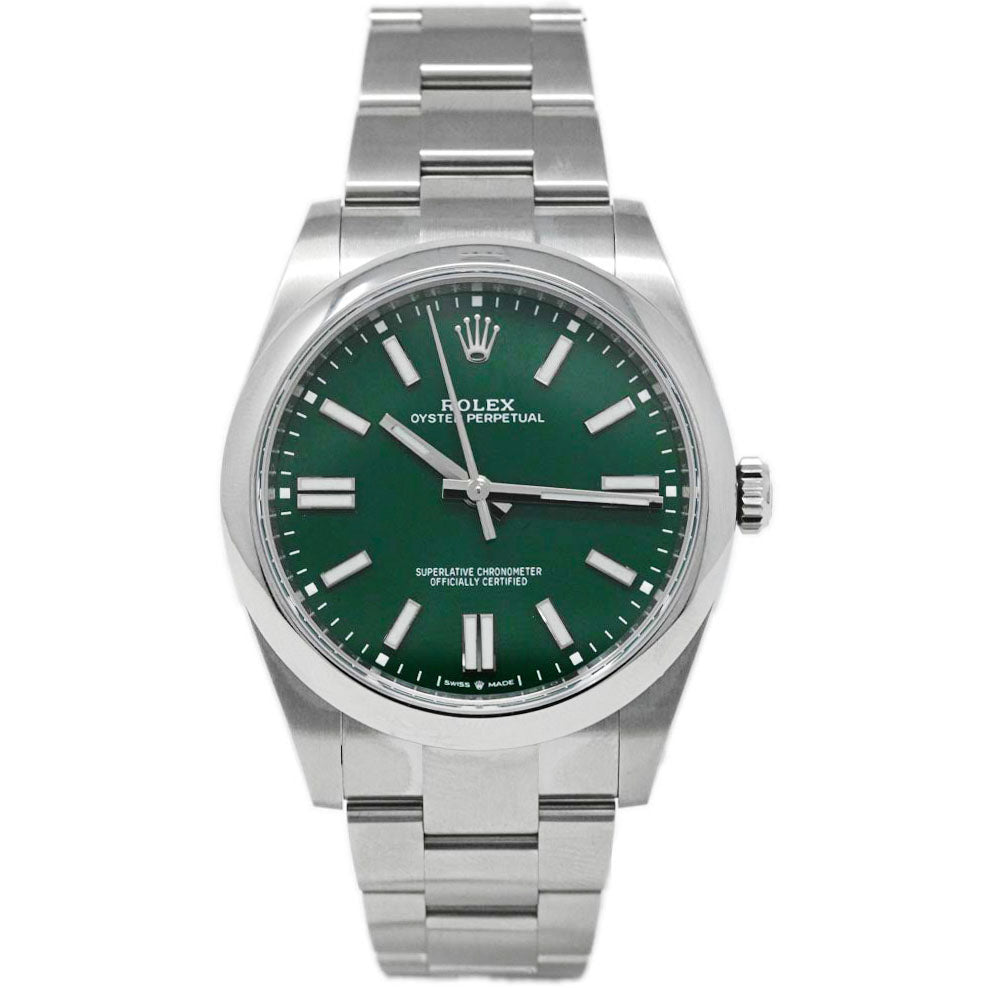 Rolex Oyster Perpetual 41mm Green Dial Watch Ref# 124300