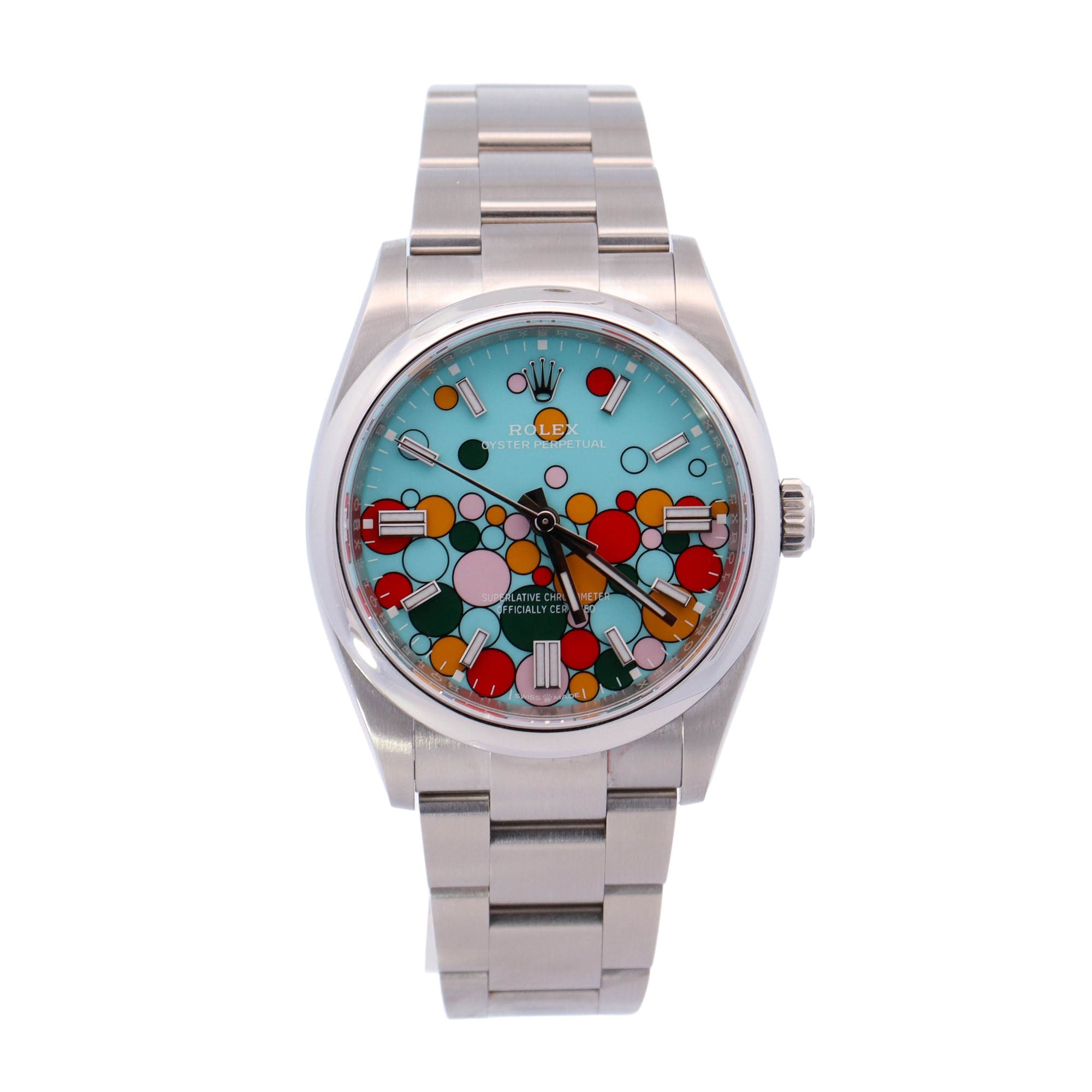 Rolex Oyster Perpetual 41mm Celebration Dial Watch Ref# 124300 - Happy Jewelers Fine Jewelry Lifetime Warranty