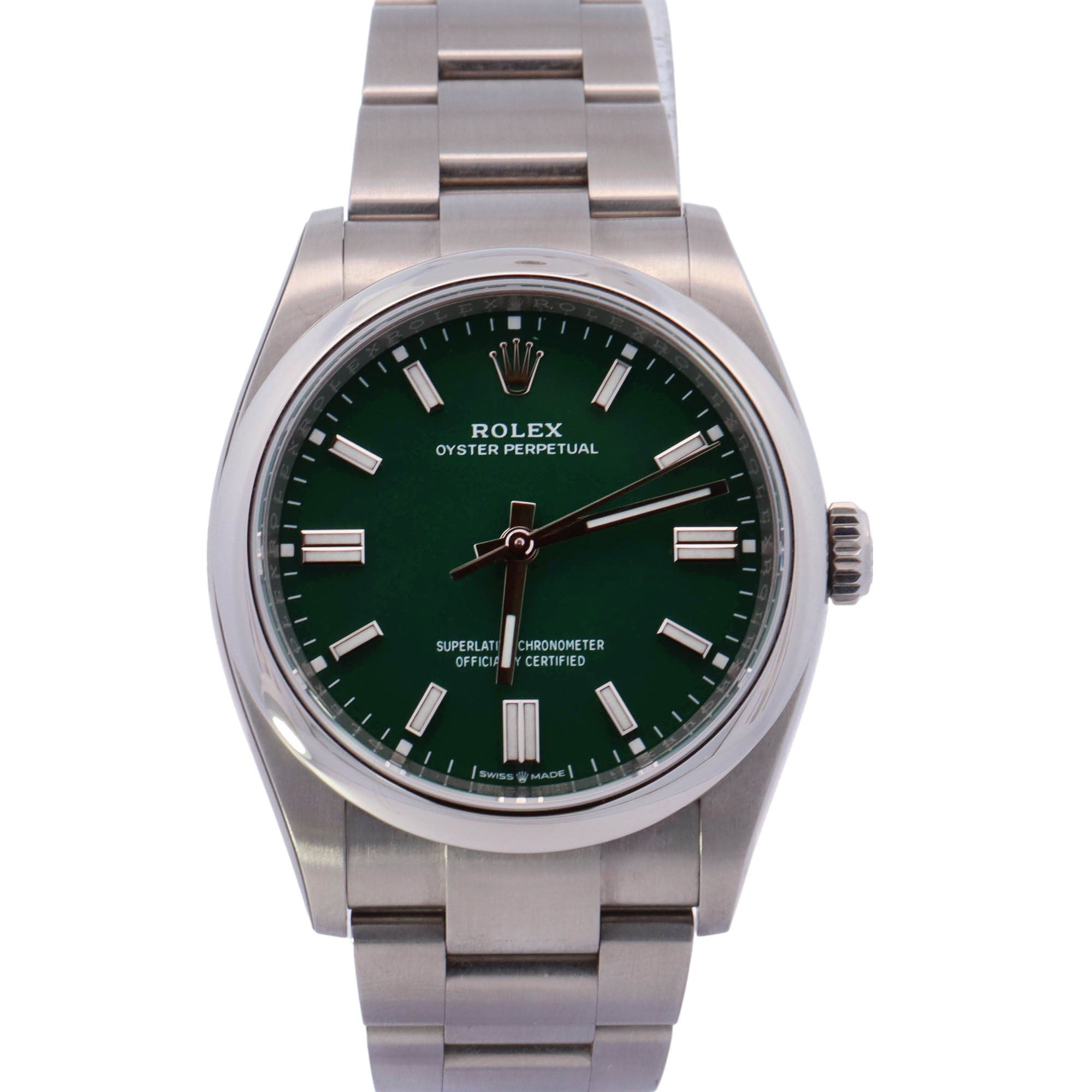 Rolex Oyster Perpetual 36mm Green Dial Watch Ref# 126000 - Happy Jewelers Fine Jewelry Lifetime Warranty