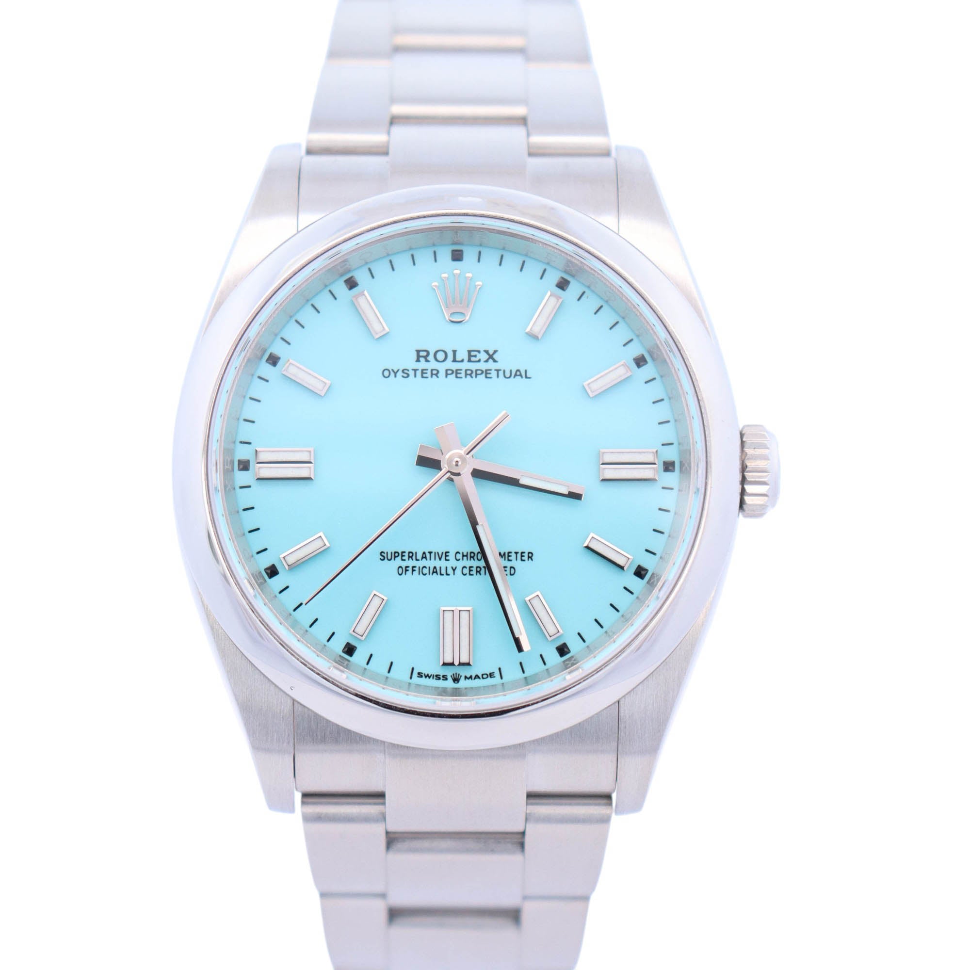 Rolex Oyster Perpetual 36mm Tiffany Dial Watch Ref# 126000 - Happy Jewelers Fine Jewelry Lifetime Warranty