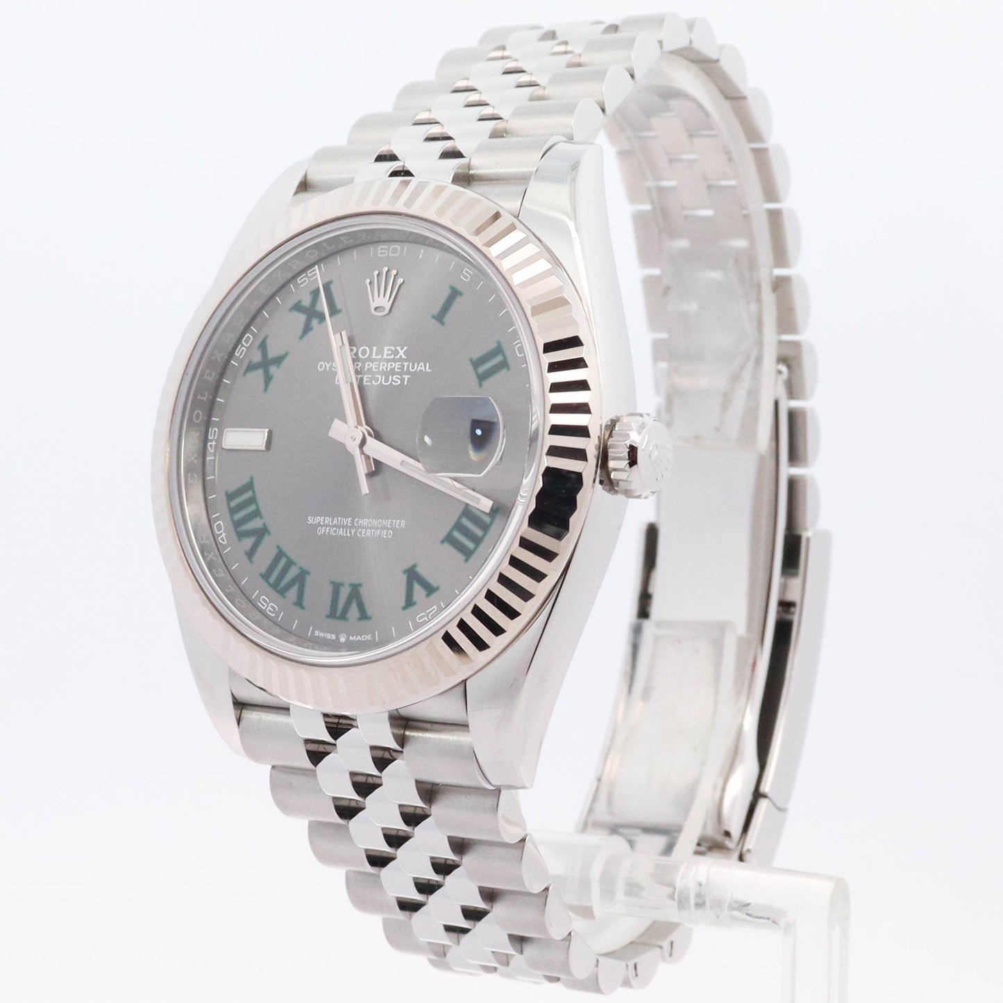 Rolex Datejust 41mm Stainless Steel Slate Grey Roman Dial Watch Reference #: 126334