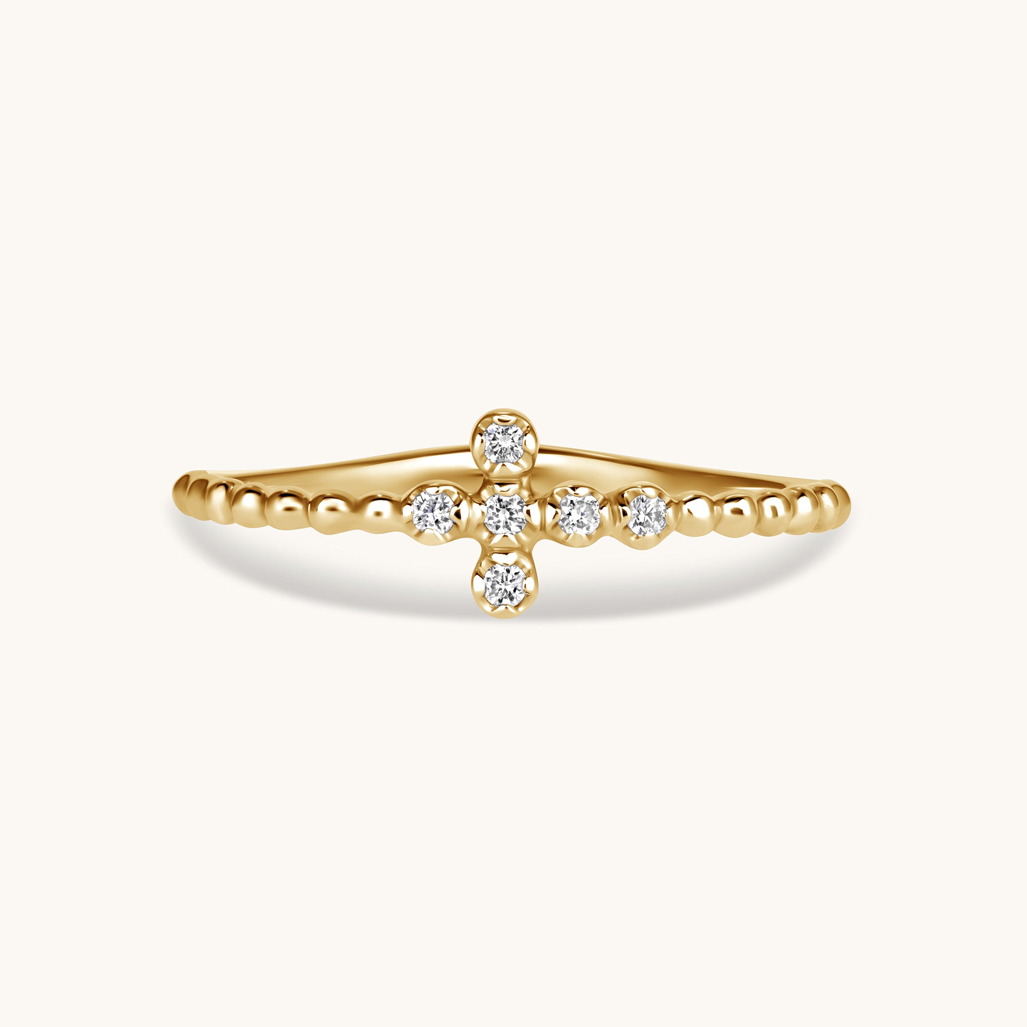 Mini Diamond Bubble Cross Ring – Happy Jewelers