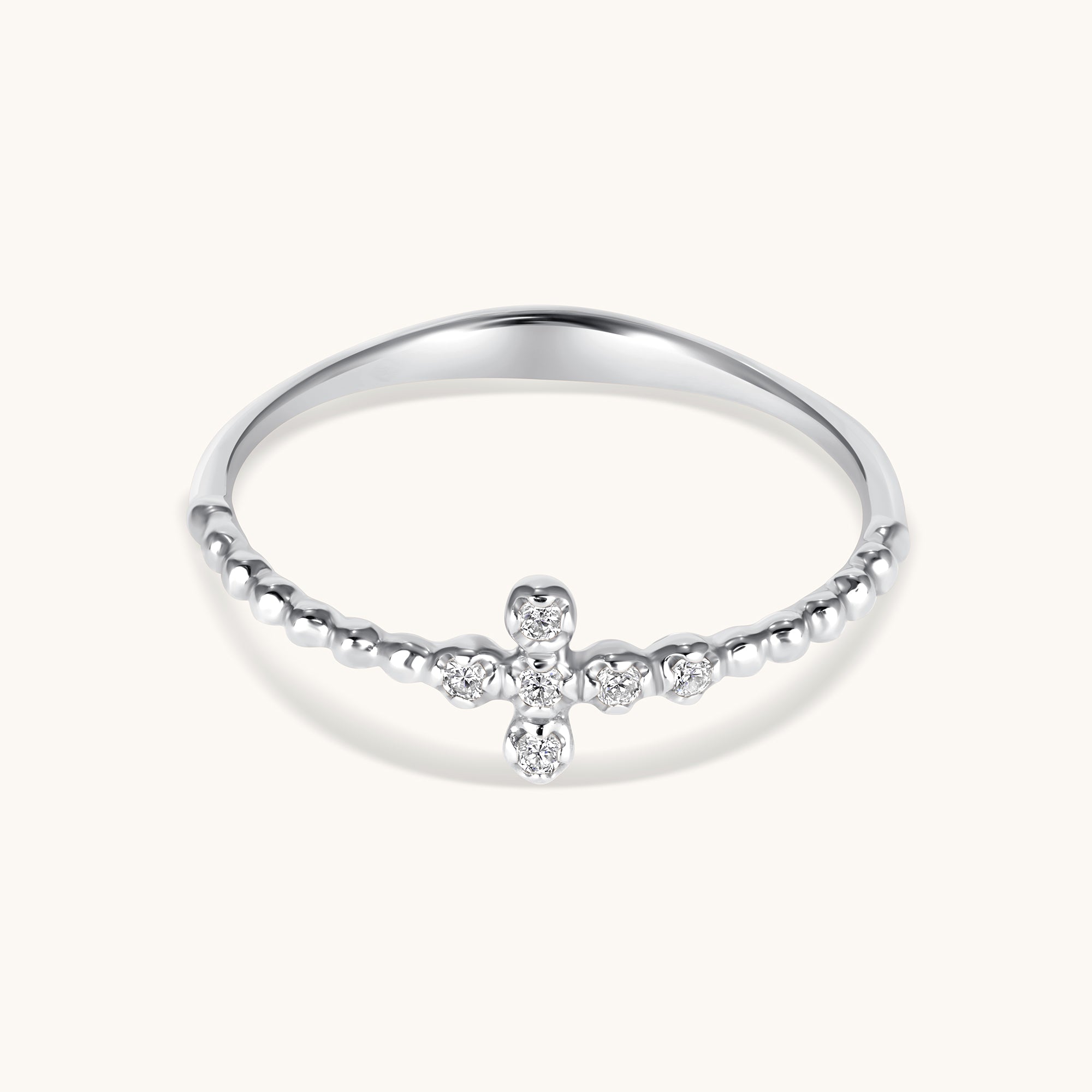 Mini Diamond Bubble Cross Ring - Happy Jewelers Fine Jewelry Lifetime Warranty