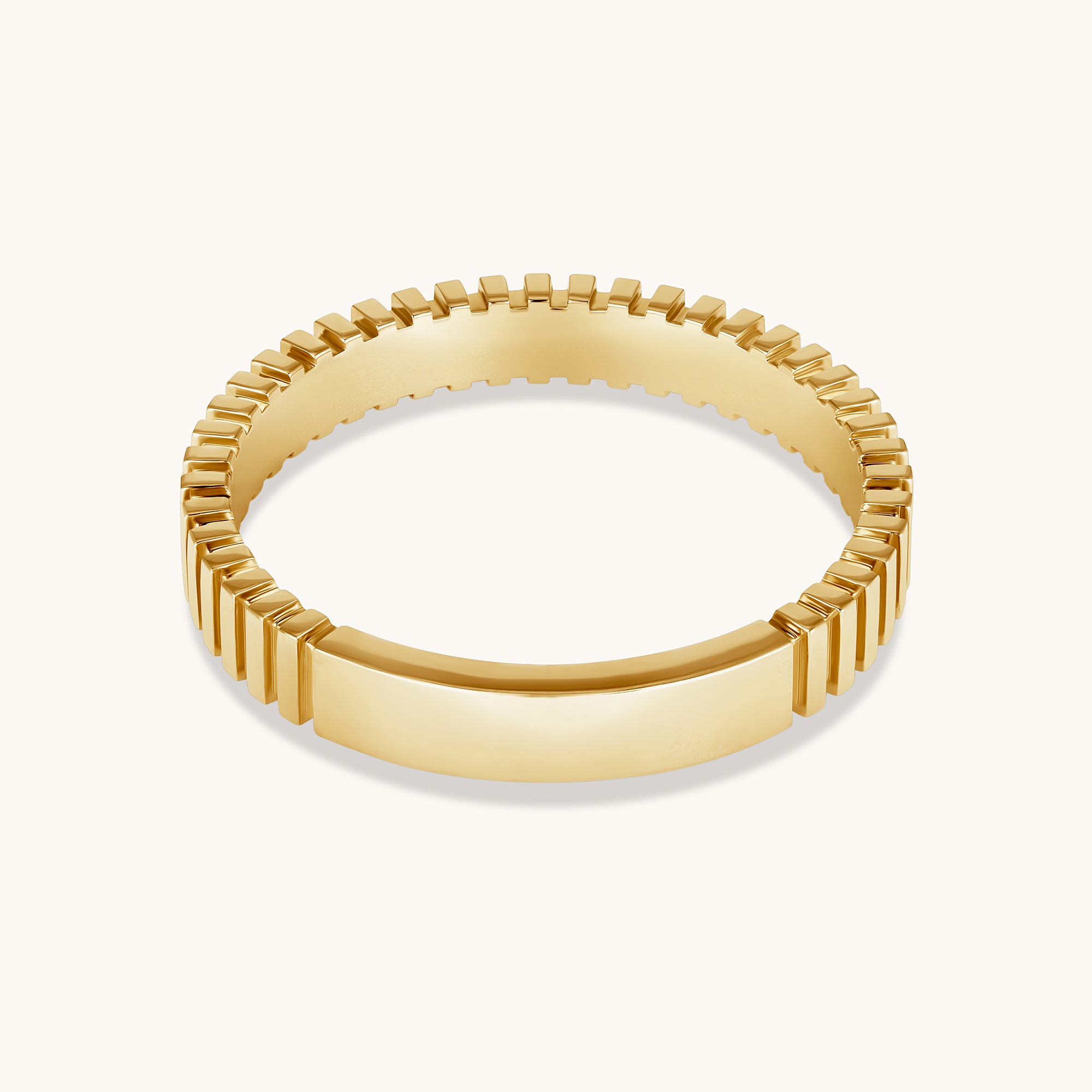 Fluted Personalized ID Ring - Happy Jewelers Fine Jewelry Lifetime Warranty