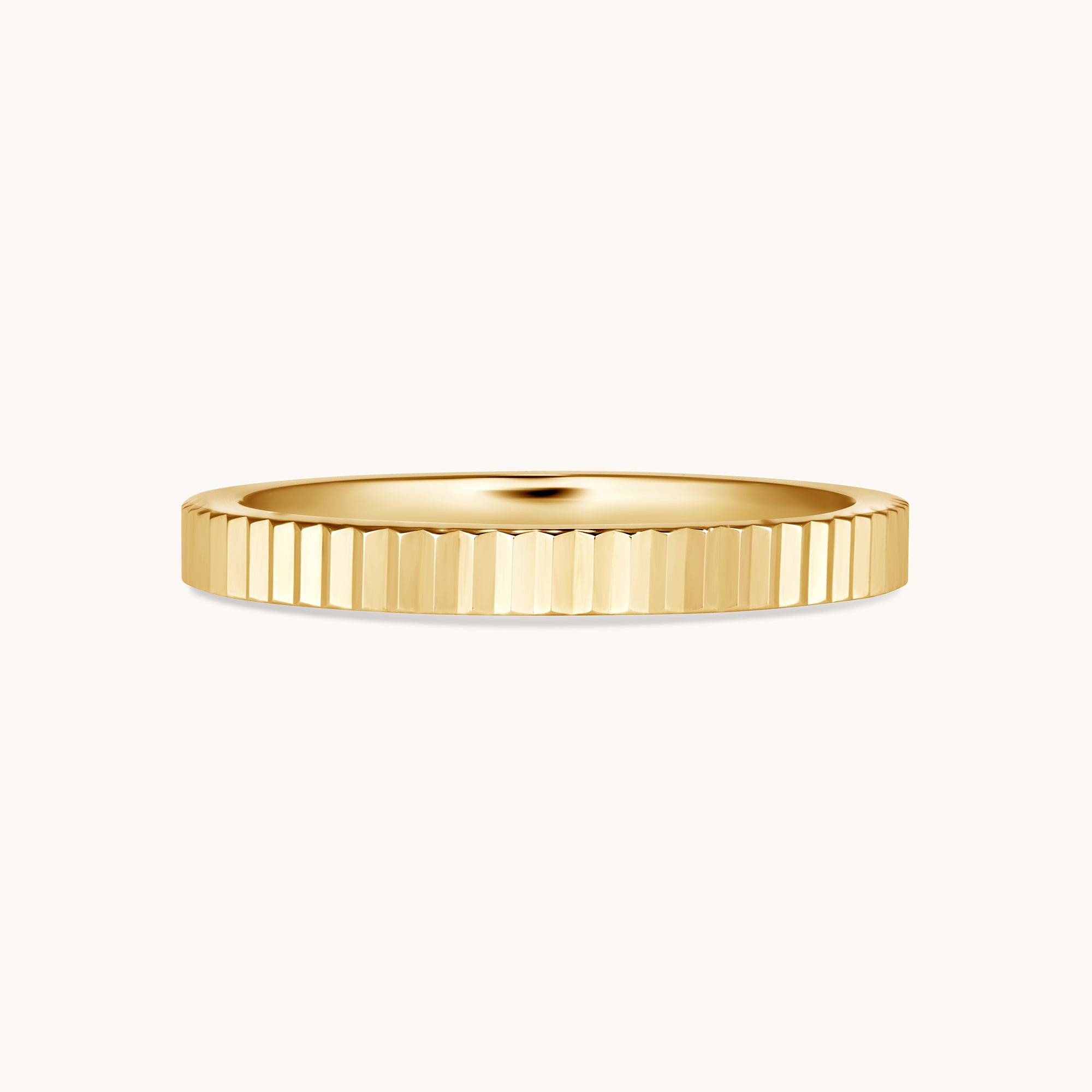 Solid Gold Fluted Band - Happy Jewelers Fine Jewelry Lifetime Warranty