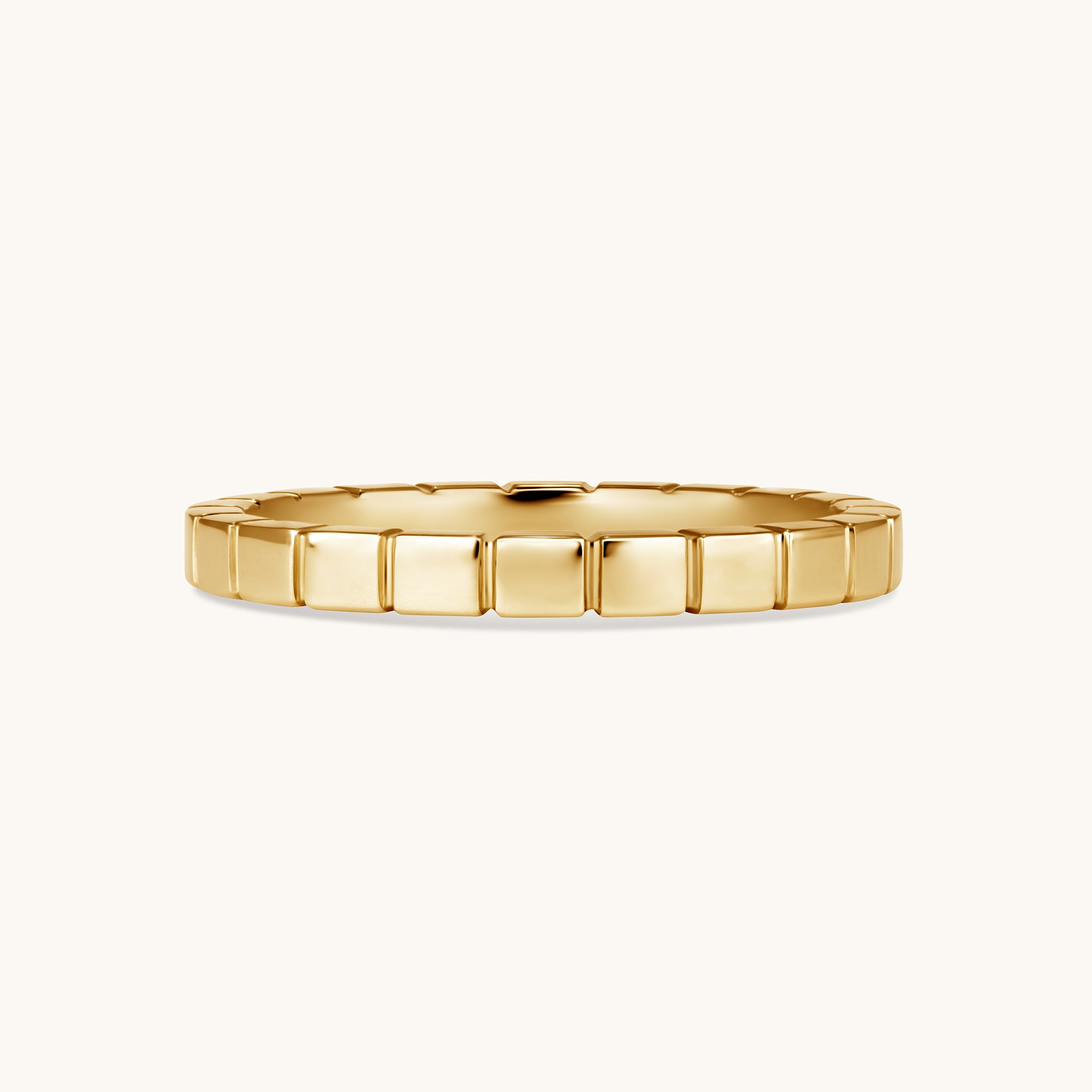 Solid Gold Fluted Band - Happy Jewelers Fine Jewelry Lifetime Warranty