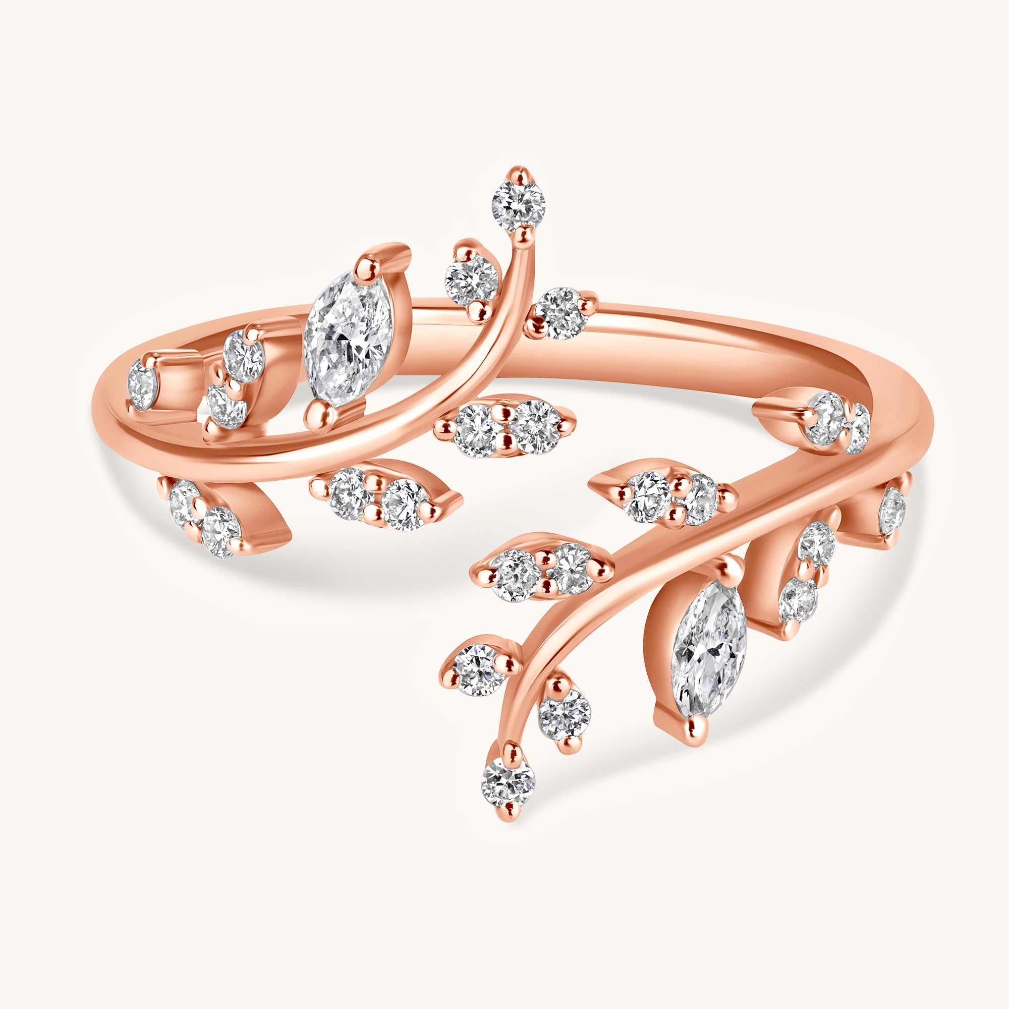 Open Diamond Vine Ring