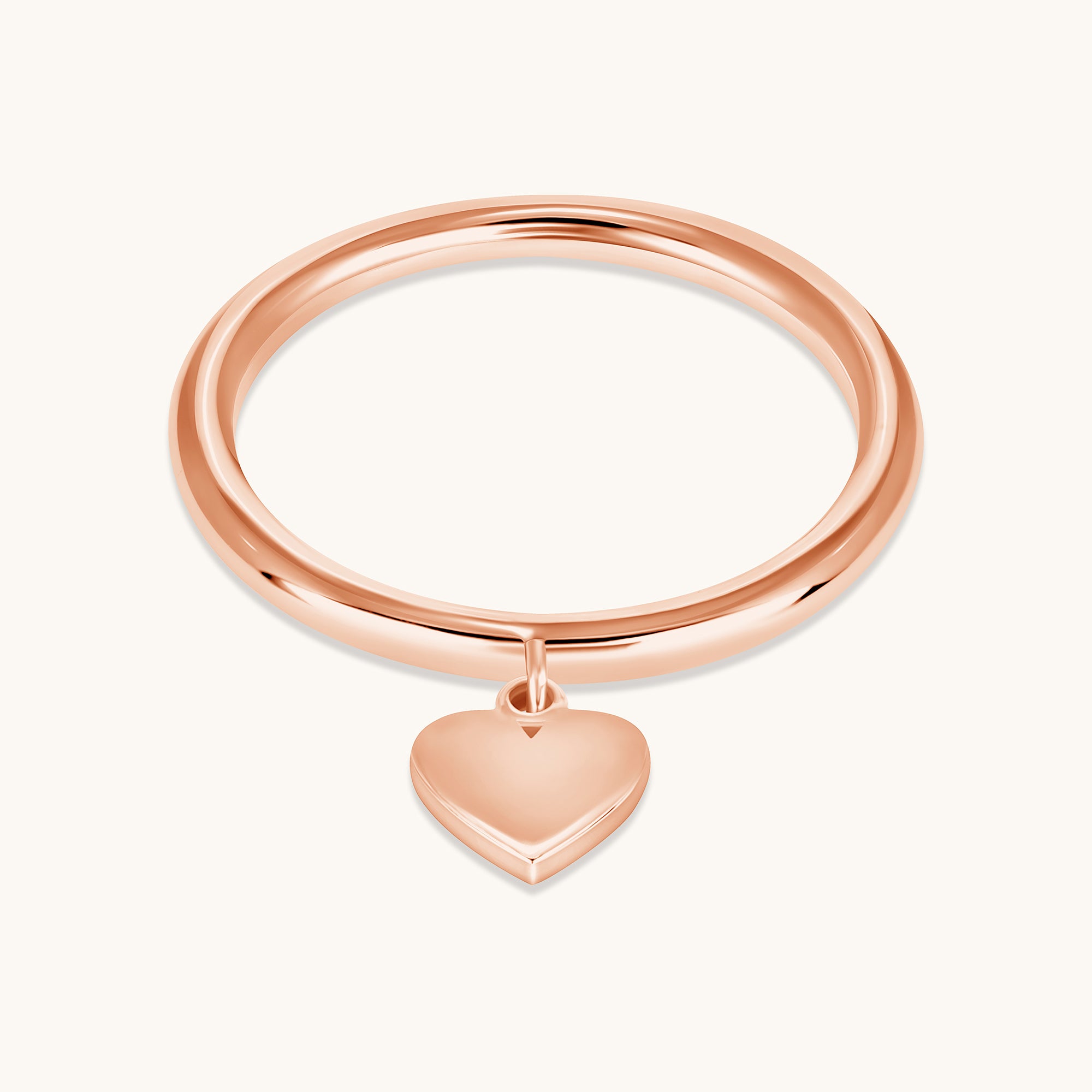 Engravable Heart Charm Ring - Happy Jewelers Fine Jewelry Lifetime Warranty