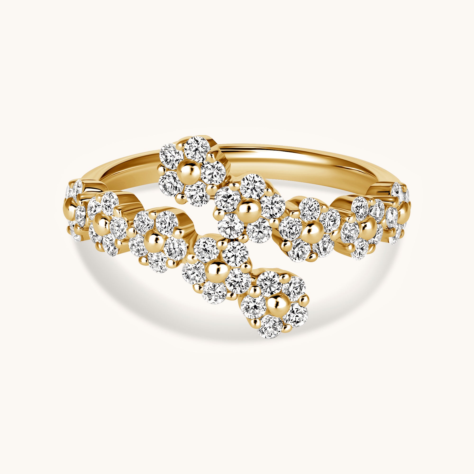 Diamond Flower Wrap Ring - Happy Jewelers Fine Jewelry Lifetime Warranty