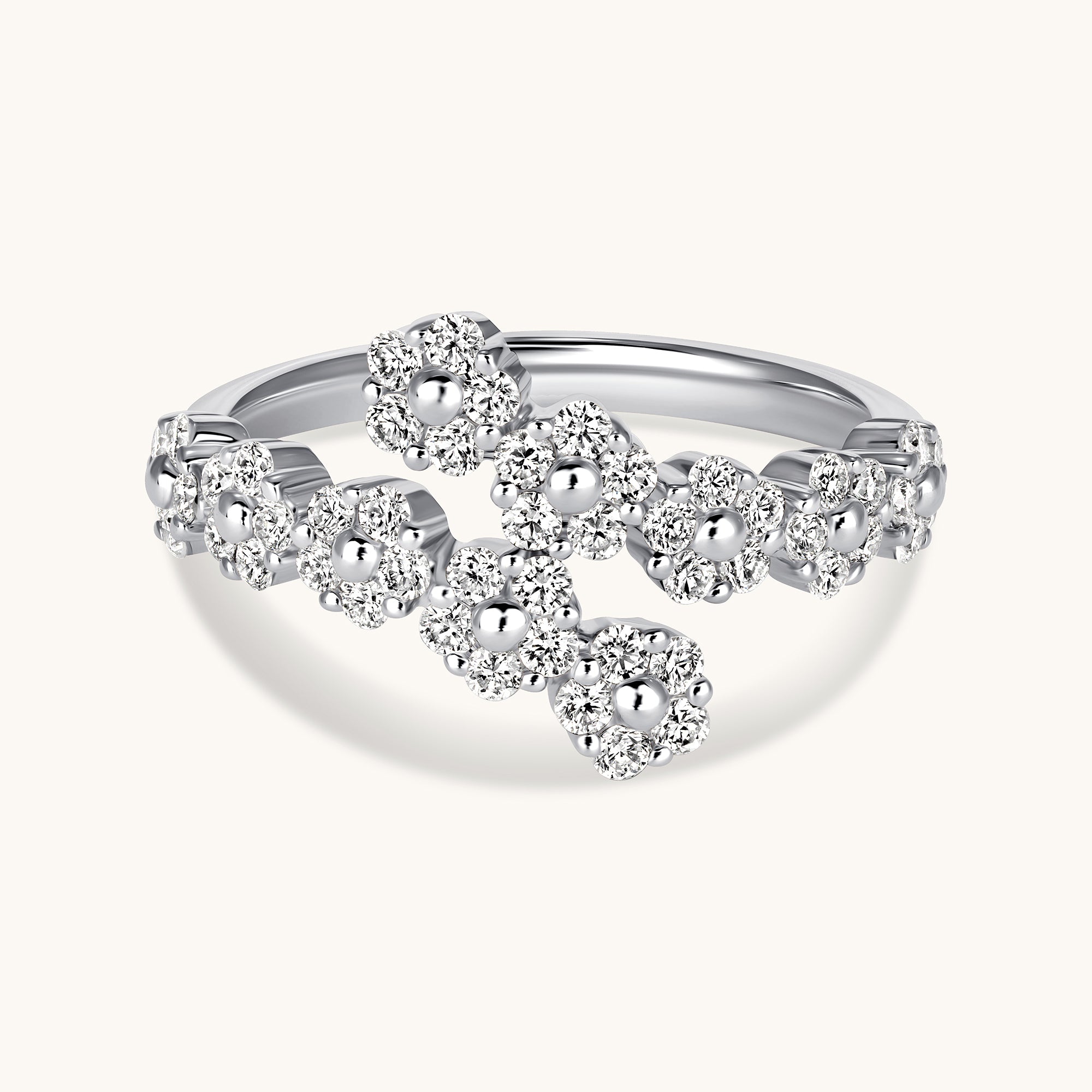 Diamond Flower Wrap Ring - Happy Jewelers Fine Jewelry Lifetime Warranty