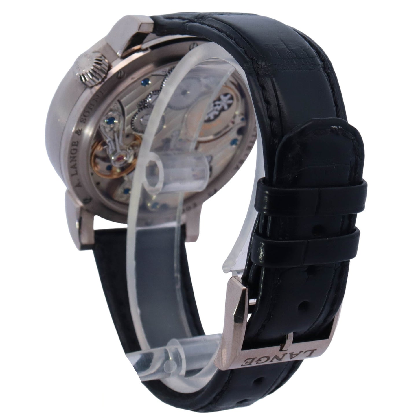A. Lange & Sohne Zeitwerk White Gold 42mm Black Arabic Dial Watch Reference# 140.029