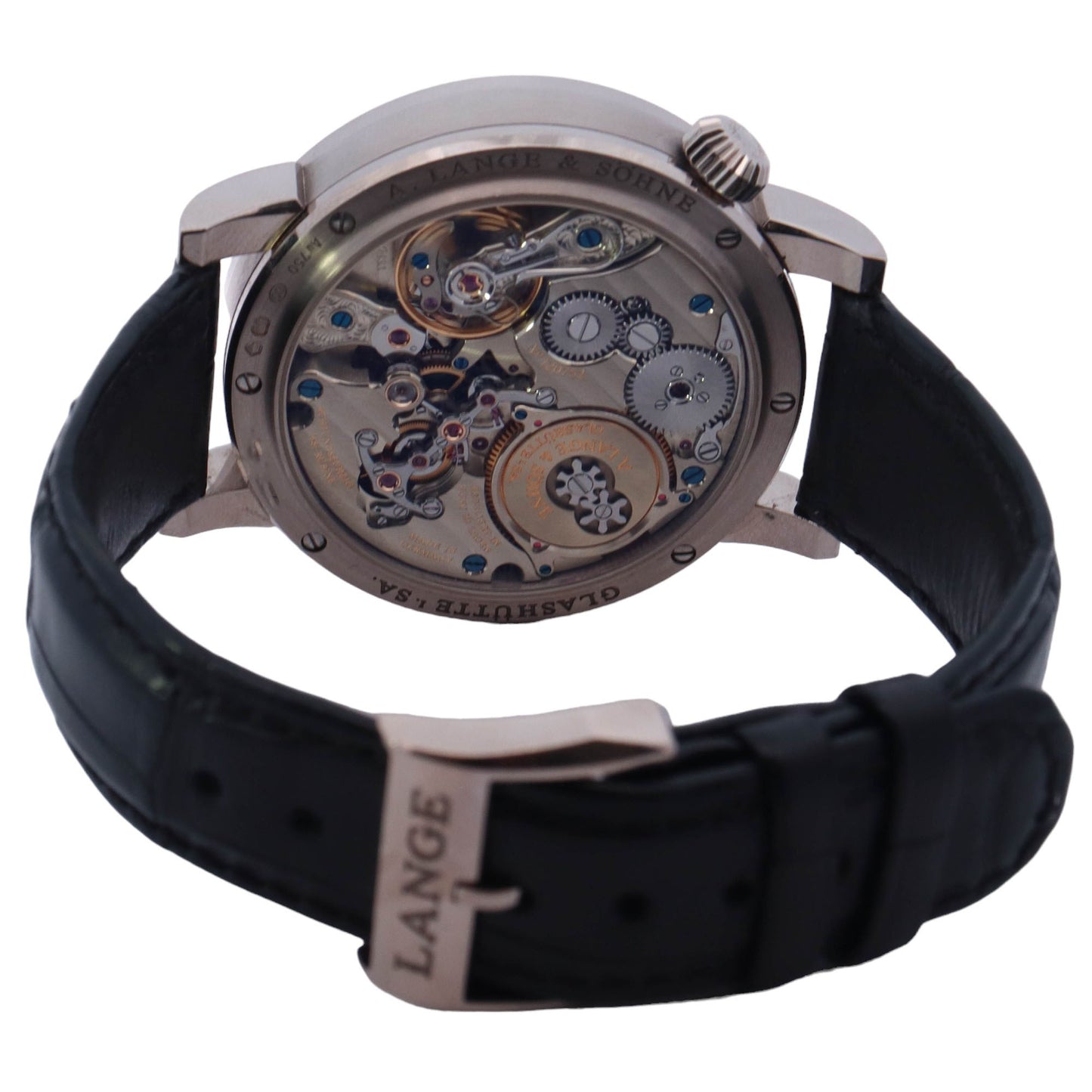 A. Lange & Sohne Zeitwerk White Gold 42mm Black Arabic Dial Watch Reference# 140.029
