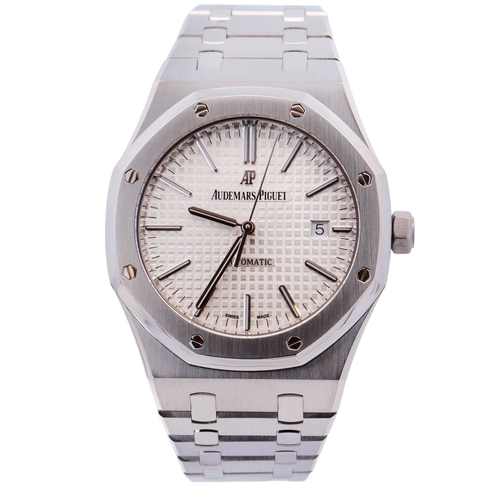 Audemars Piguet Royal Oak 41mm White Dial Ref# 15400ST.OO.1220ST.02 - Happy Jewelers Fine Jewelry Lifetime Warranty