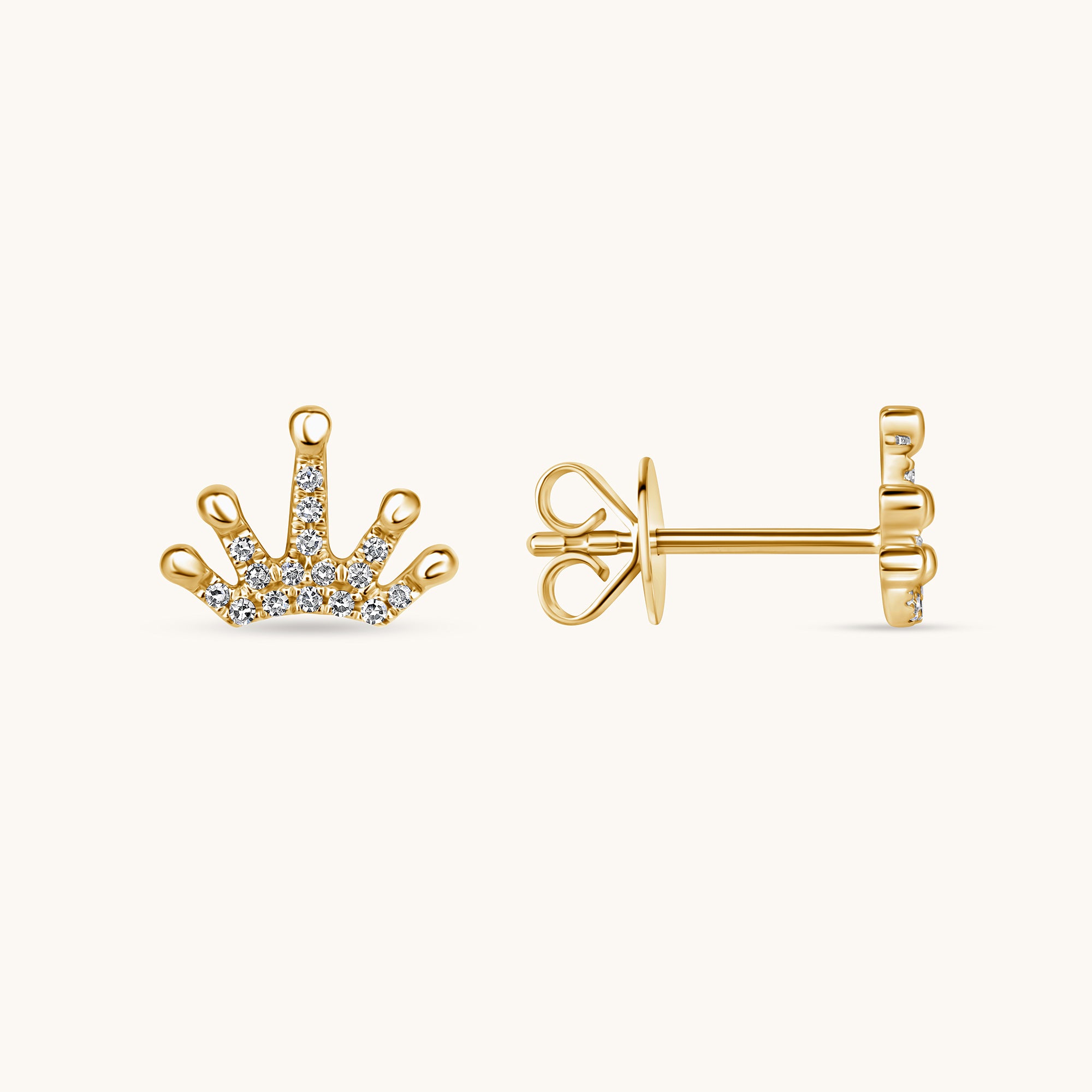 Royal Crown Diamond Stud Earrings - Happy Jewelers Fine Jewelry Lifetime Warranty
