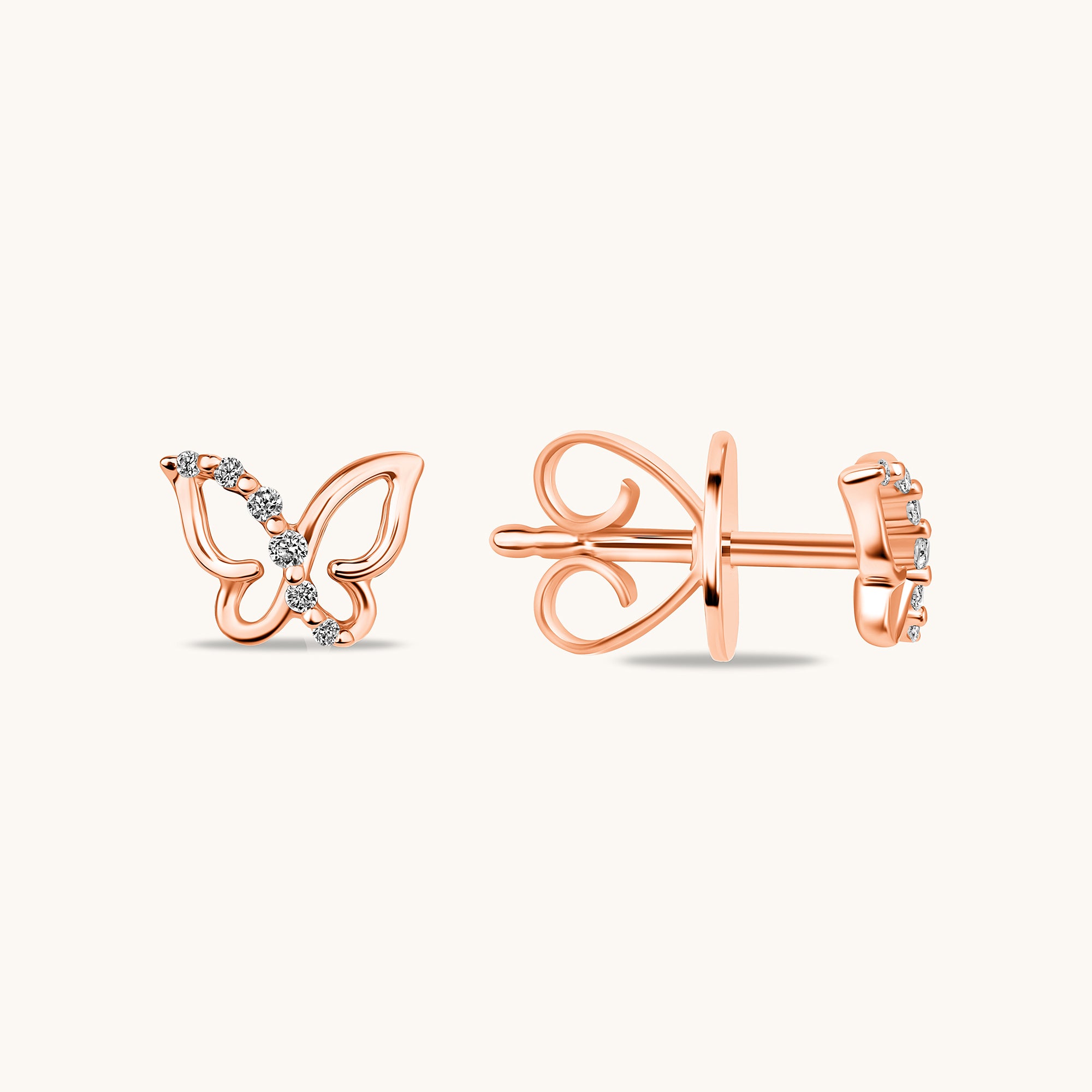 Dainty Diamond Butterfly Stud Earrings - Happy Jewelers Fine Jewelry Lifetime Warranty