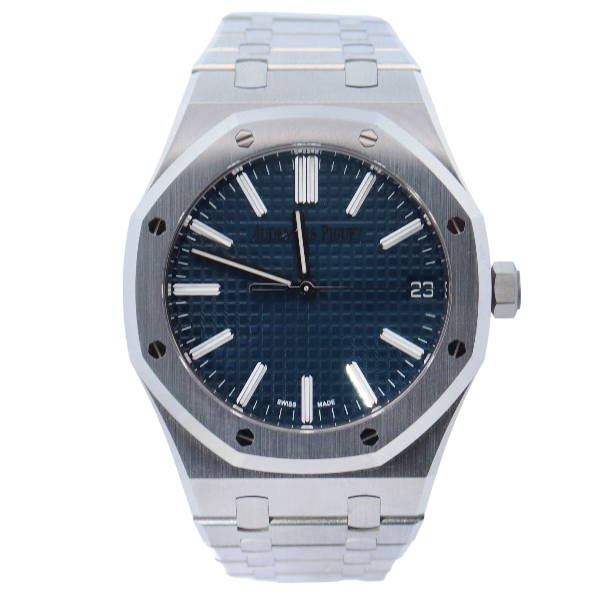Audemars Piguet Royal Oak 41mm Blue Dial Watch Ref# 15510ST.OO.1320ST.06 - Happy Jewelers Fine Jewelry Lifetime Warranty