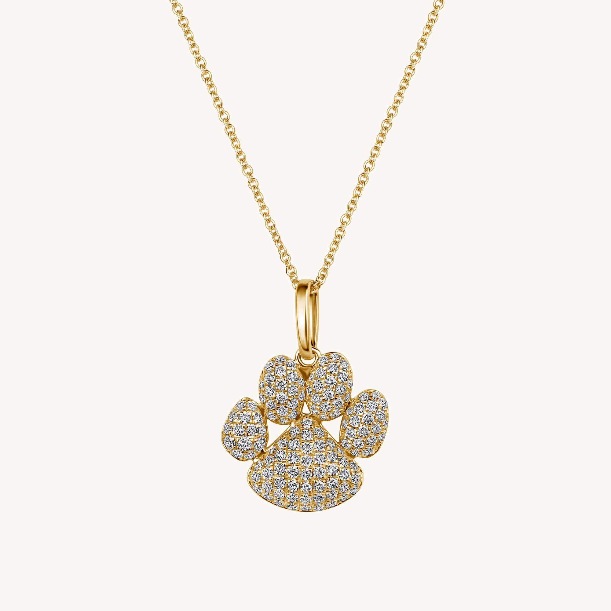 Diamond Paw Print Necklace - Happy Jewelers Fine Jewelry Lifetime Warranty