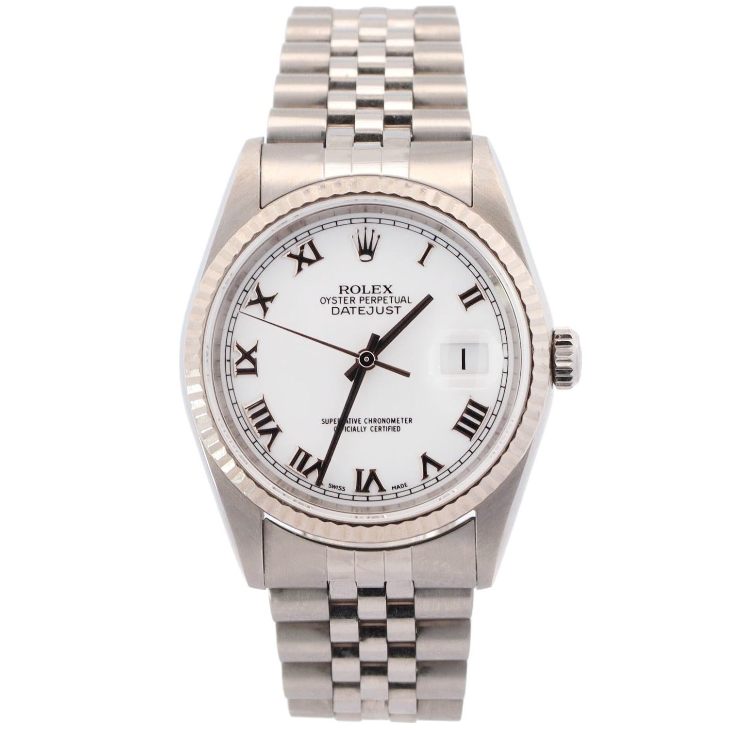 Rolex Datejust 36mm White Dial Watch Ref# 16234 - Happy Jewelers Fine Jewelry Lifetime Warranty
