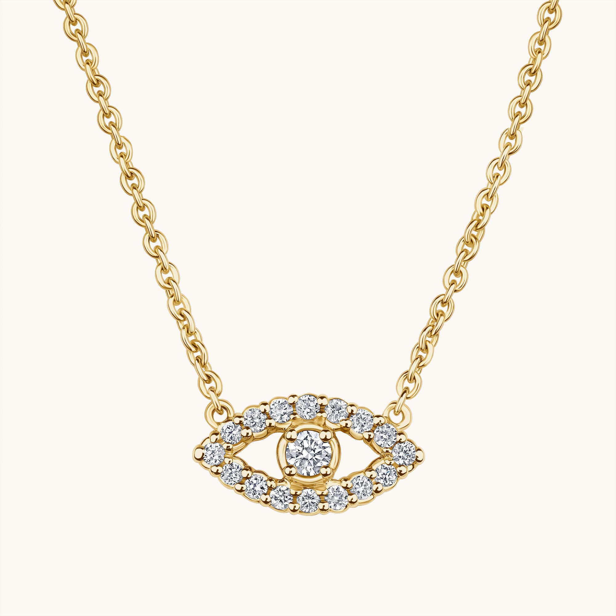 Dainty Diamond Evil Eye Necklace – Happy Jewelers