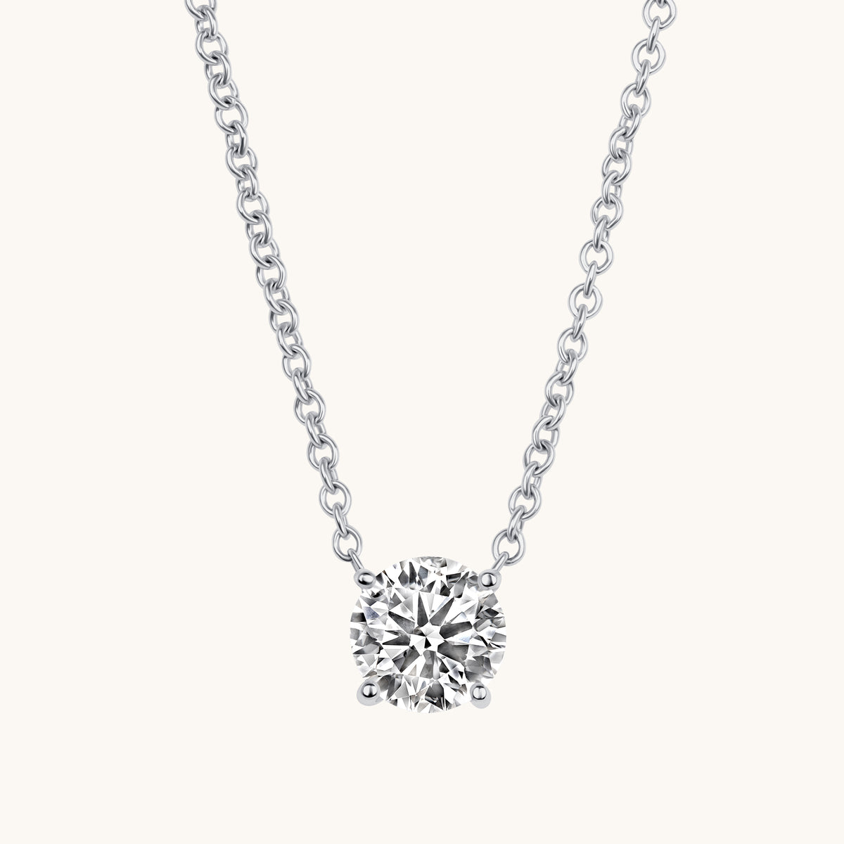 Round Natural Diamond Solitaire Pendant - Happy Jewelers Fine Jewelry Lifetime Warranty