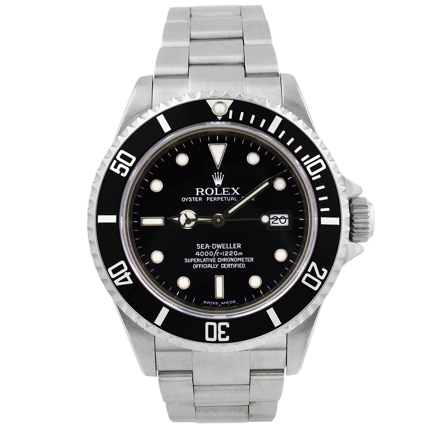 Rolex Sea-Dweller 4000 Stainless Steel 40mm Black Stick Dial Watch Reference# 16600