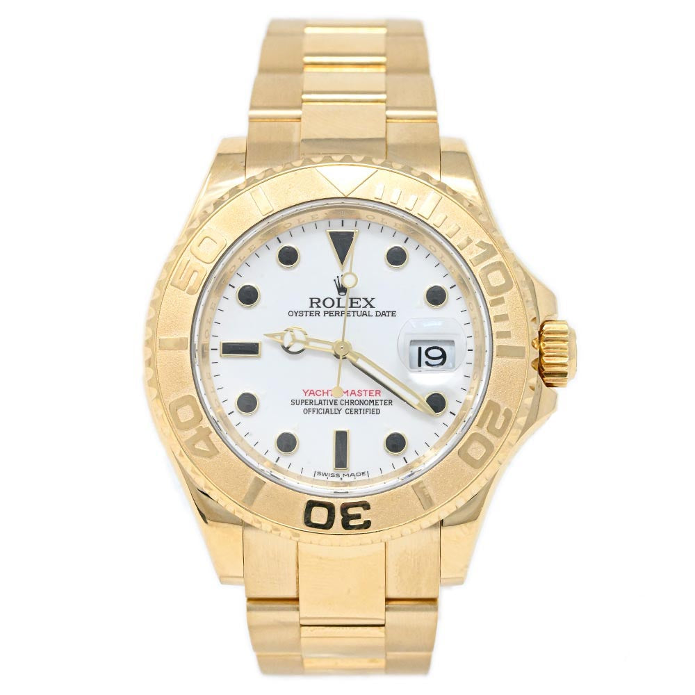 Rolex Yacht-Master 40mm White Dial Watch Ref# 16628 - Happy Jewelers Fine Jewelry Lifetime Warranty