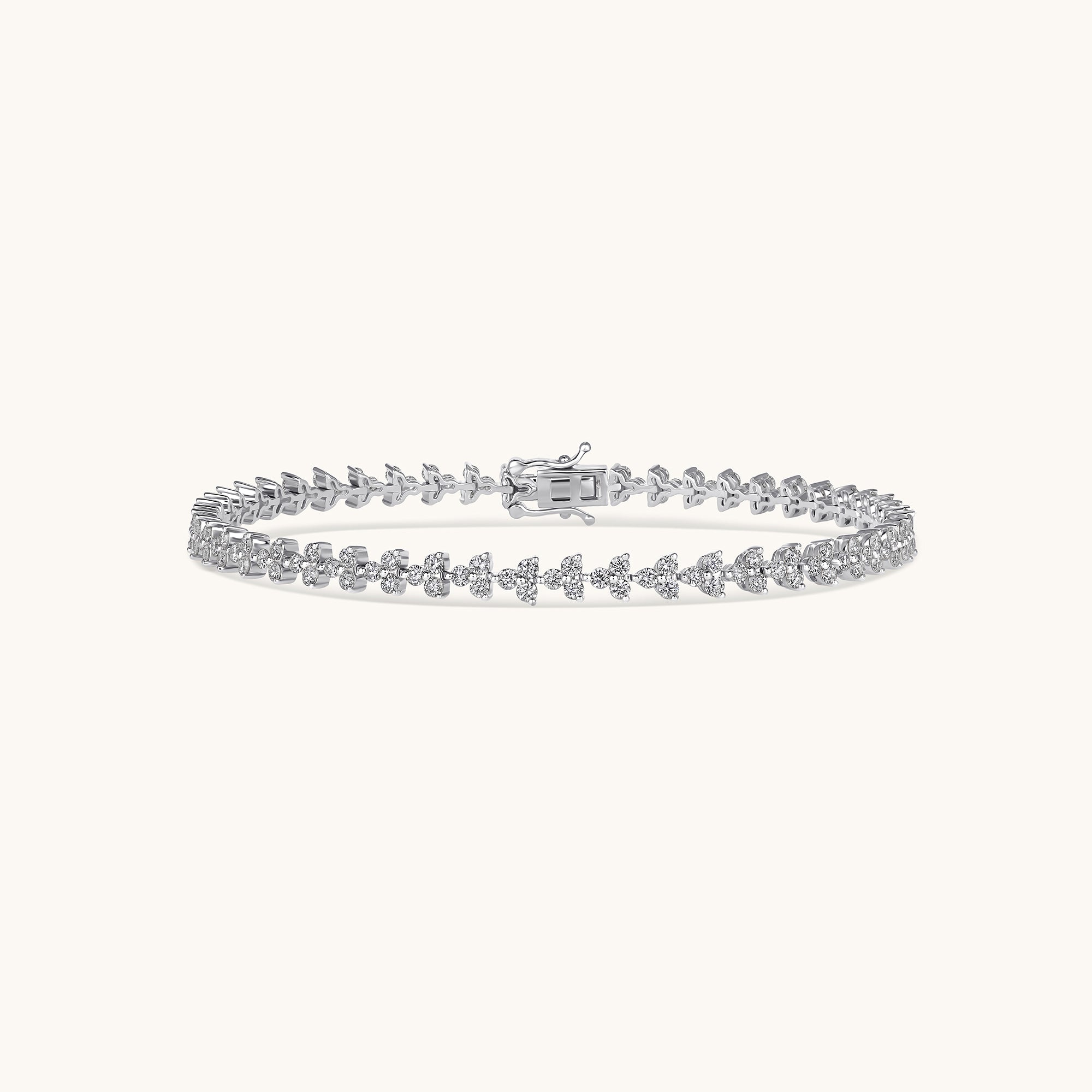 Diamond Cluster Tennis Bracelet - Happy Jewelers Fine Jewelry Lifetime Warranty
