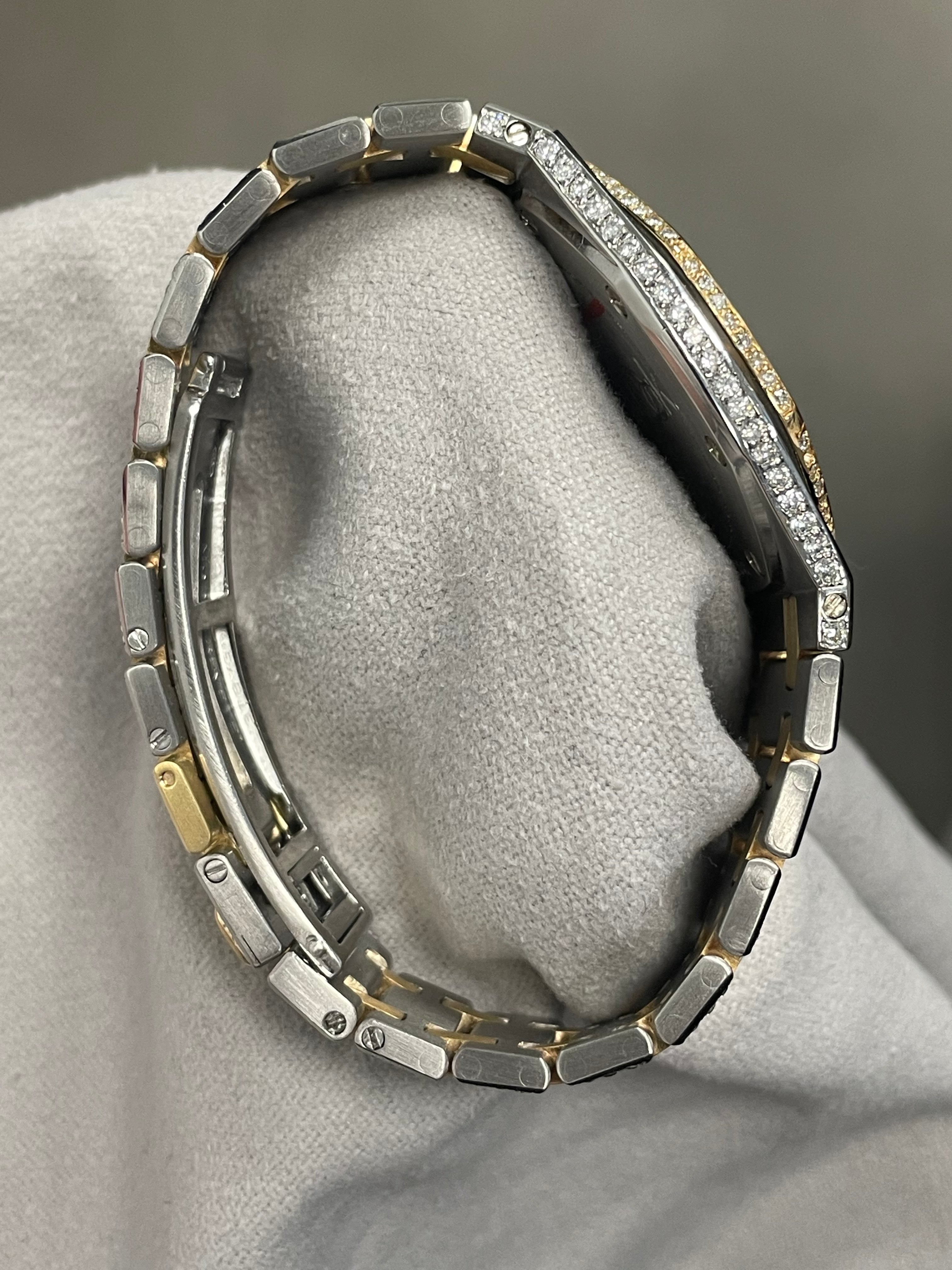 Audemars Piguet Royal Oak Two Tone 33mm Custom Iced Out White Stick Dial Watch Ref# 563036SA - Happy Jewelers Fine Jewelry Lifetime Warranty