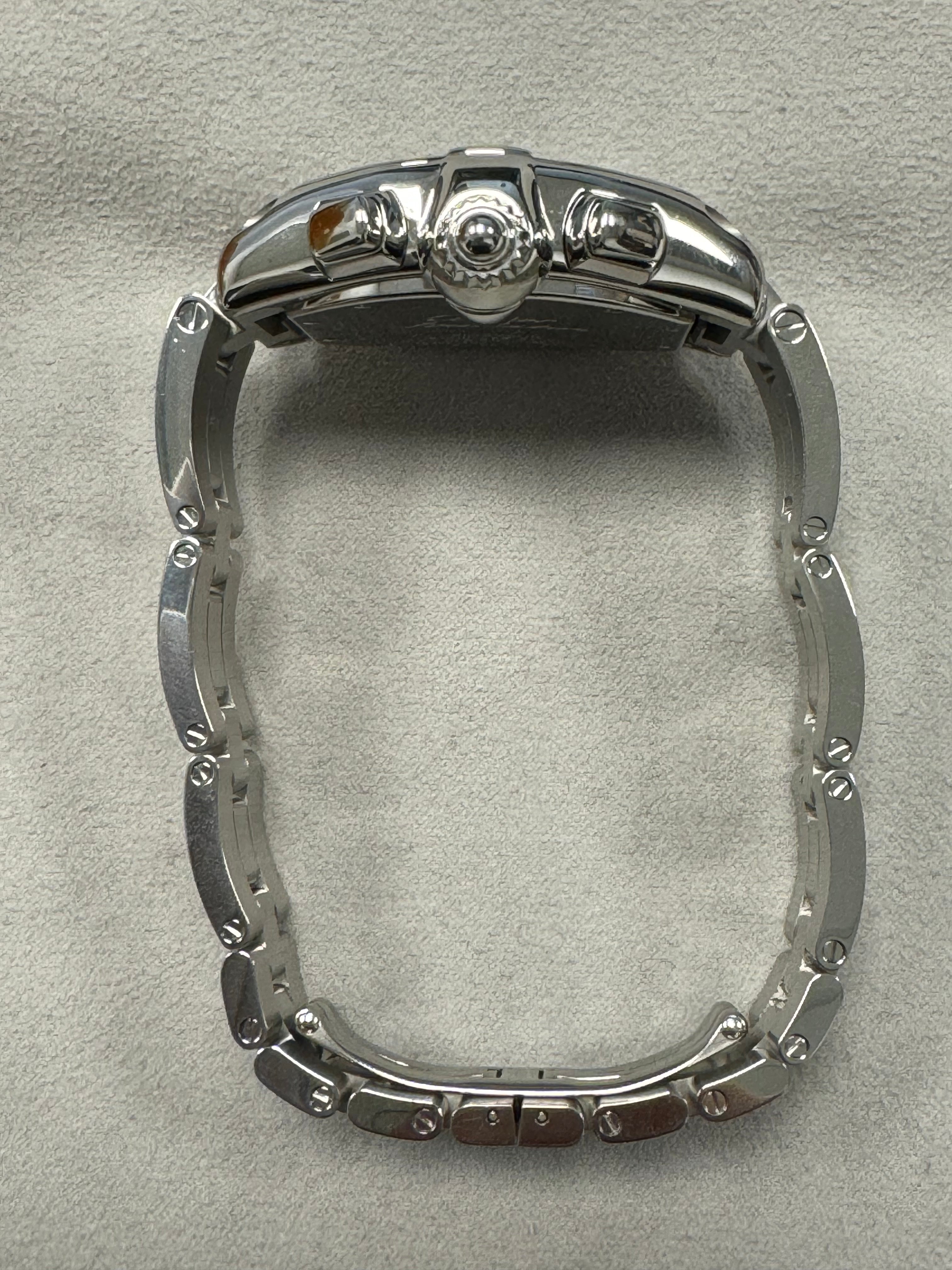 Cartier Roadster Chronograph Stainless Steel 38mm X 43mm Silver Chronograph Roman Dial Watch Reference #: W62019X6 - Happy Jewelers Fine Jewelry Lifetime Warranty