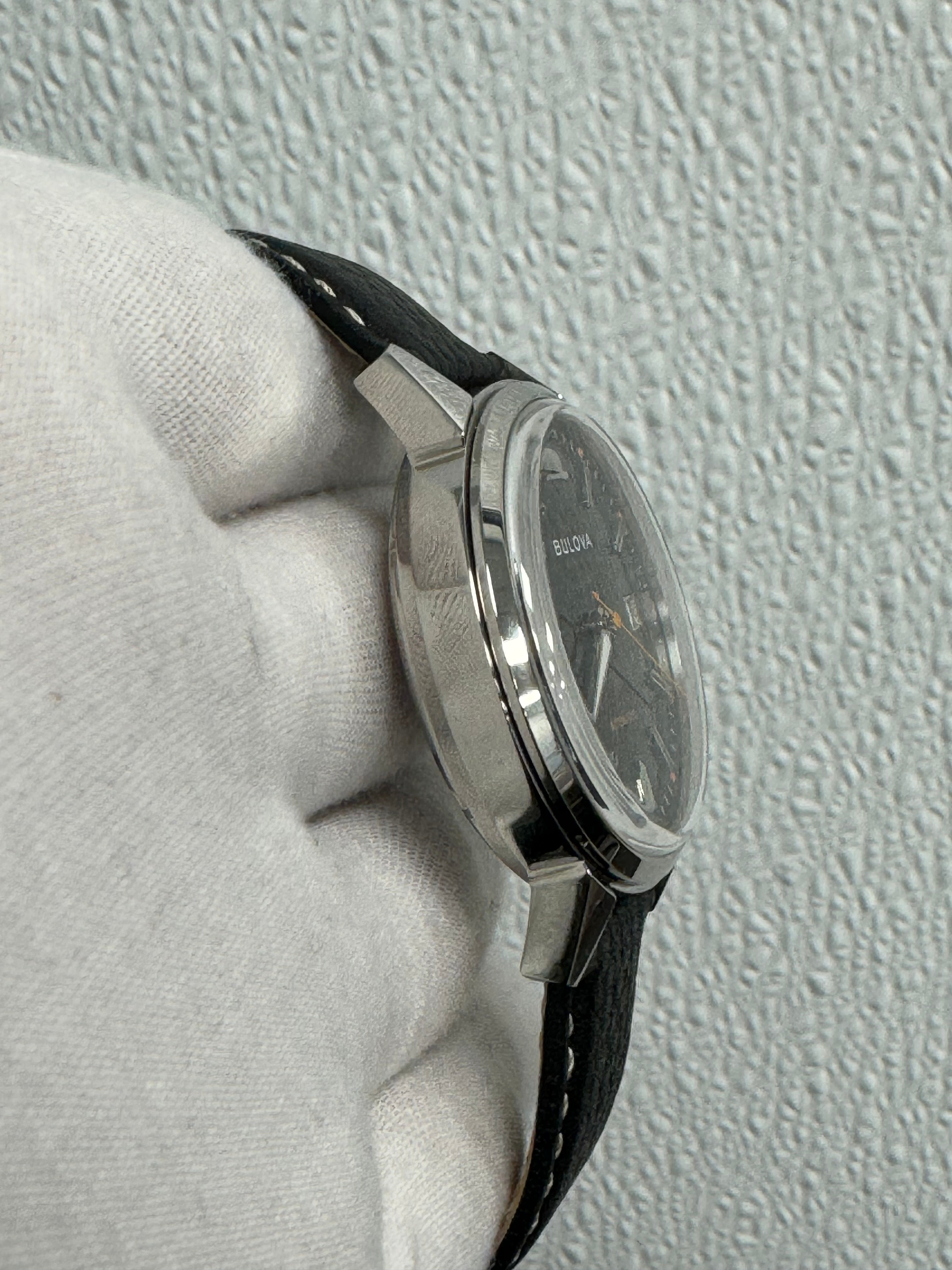 Bulova Summer Wind Sinatra edition Stainless Steel 40mm Black Stick Dial Watch Ref# 96B381 - Happy Jewelers Fine Jewelry Lifetime Warranty