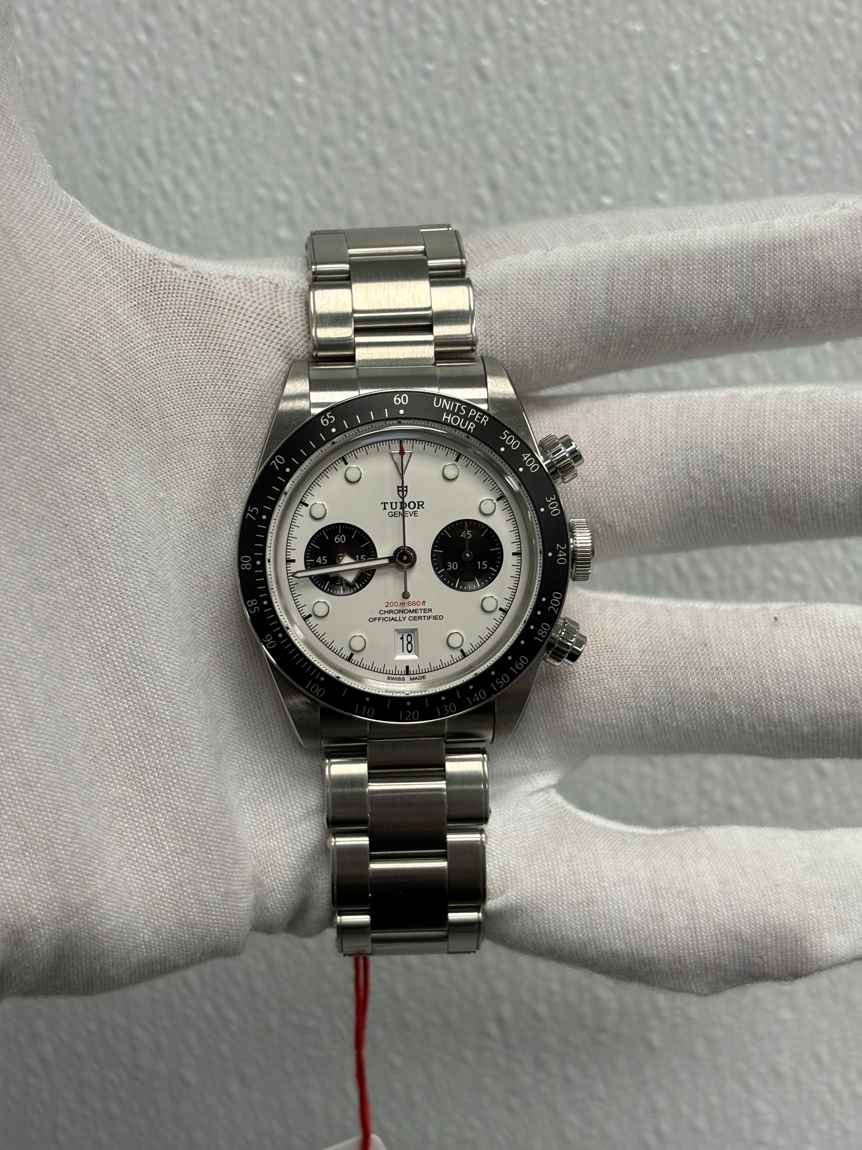 Tudor Chronograph Stainless Steel 41mm White Chronograph Dial Watch Reference# 79360N - Happy Jewelers Fine Jewelry Lifetime Warranty