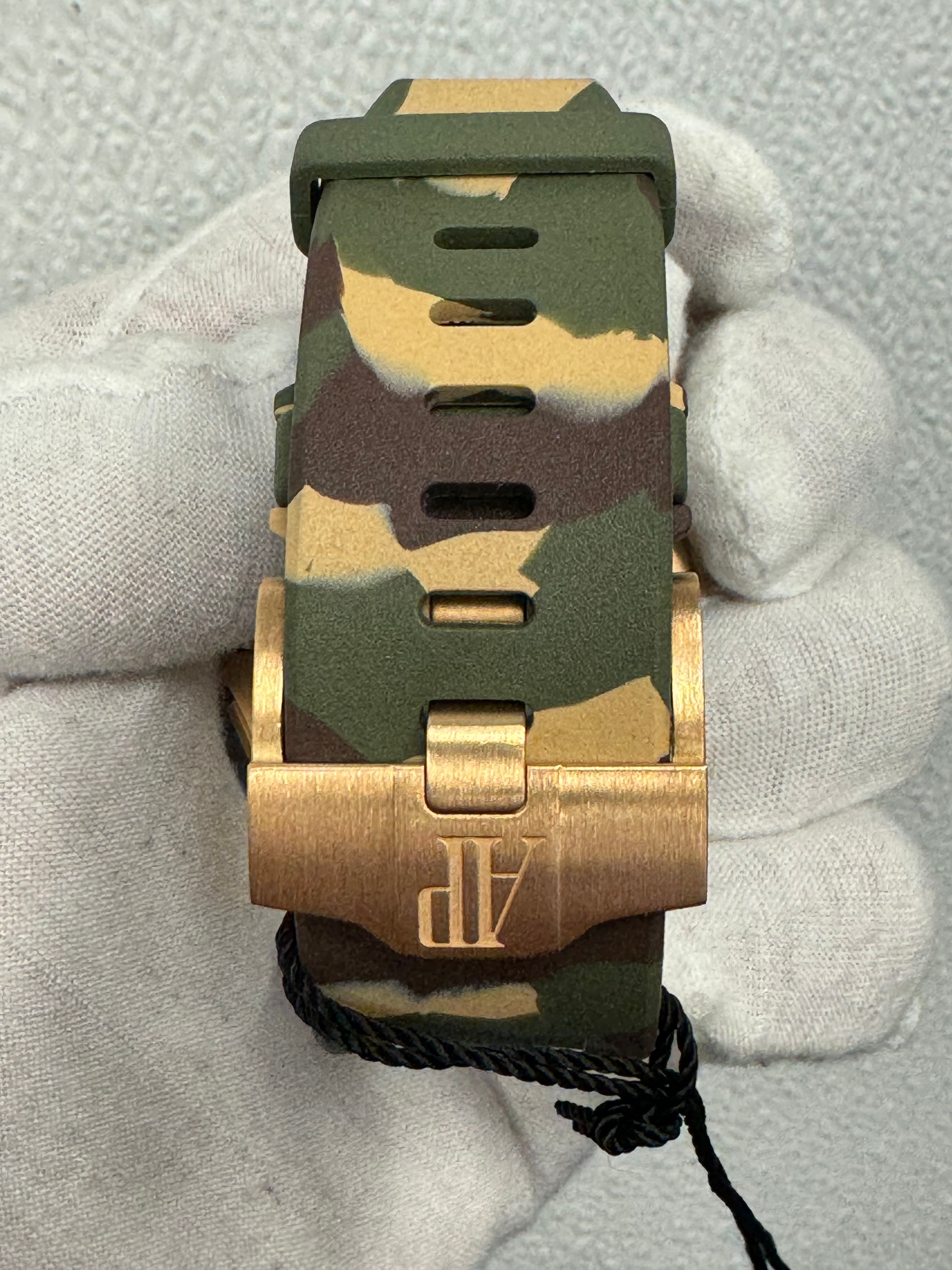 Audemars Piguet Royal Oak Offshore Rose Gold 44mm Black Chronograph Stick Dial Watch Reference #: 26401RO.OO.A002CA.02 - Happy Jewelers Fine Jewelry Lifetime Warranty