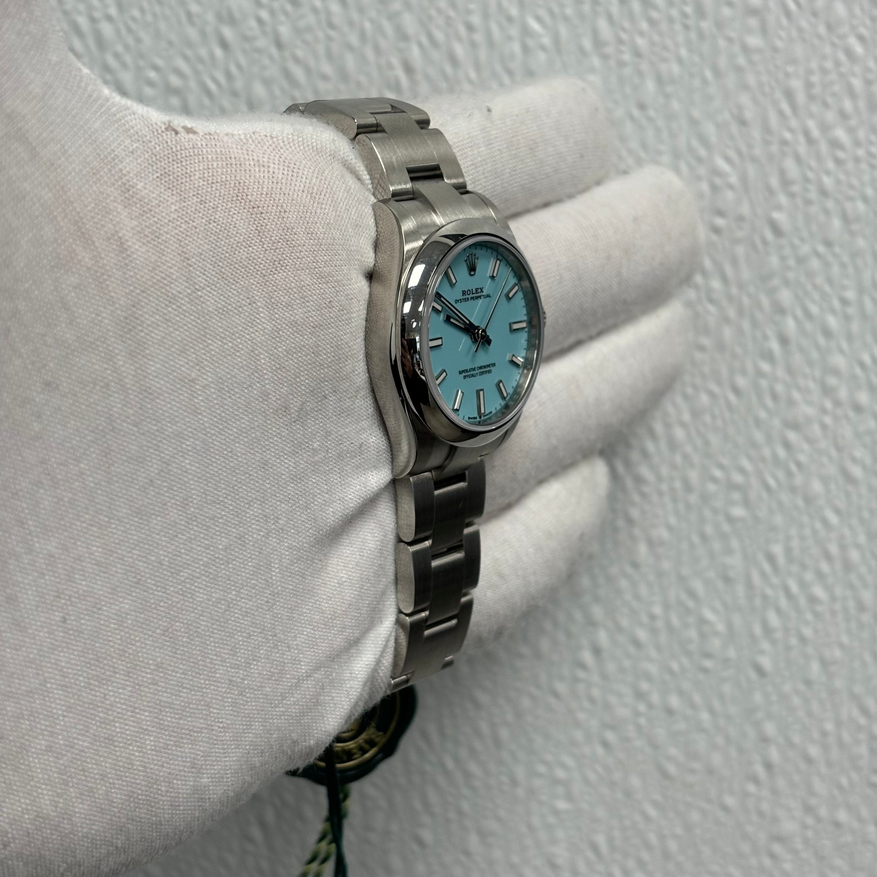 Rolex Oyster Perpetual 31mm Tiffany Dial Ref# 277200 - Happy Jewelers Fine Jewelry Lifetime Warranty