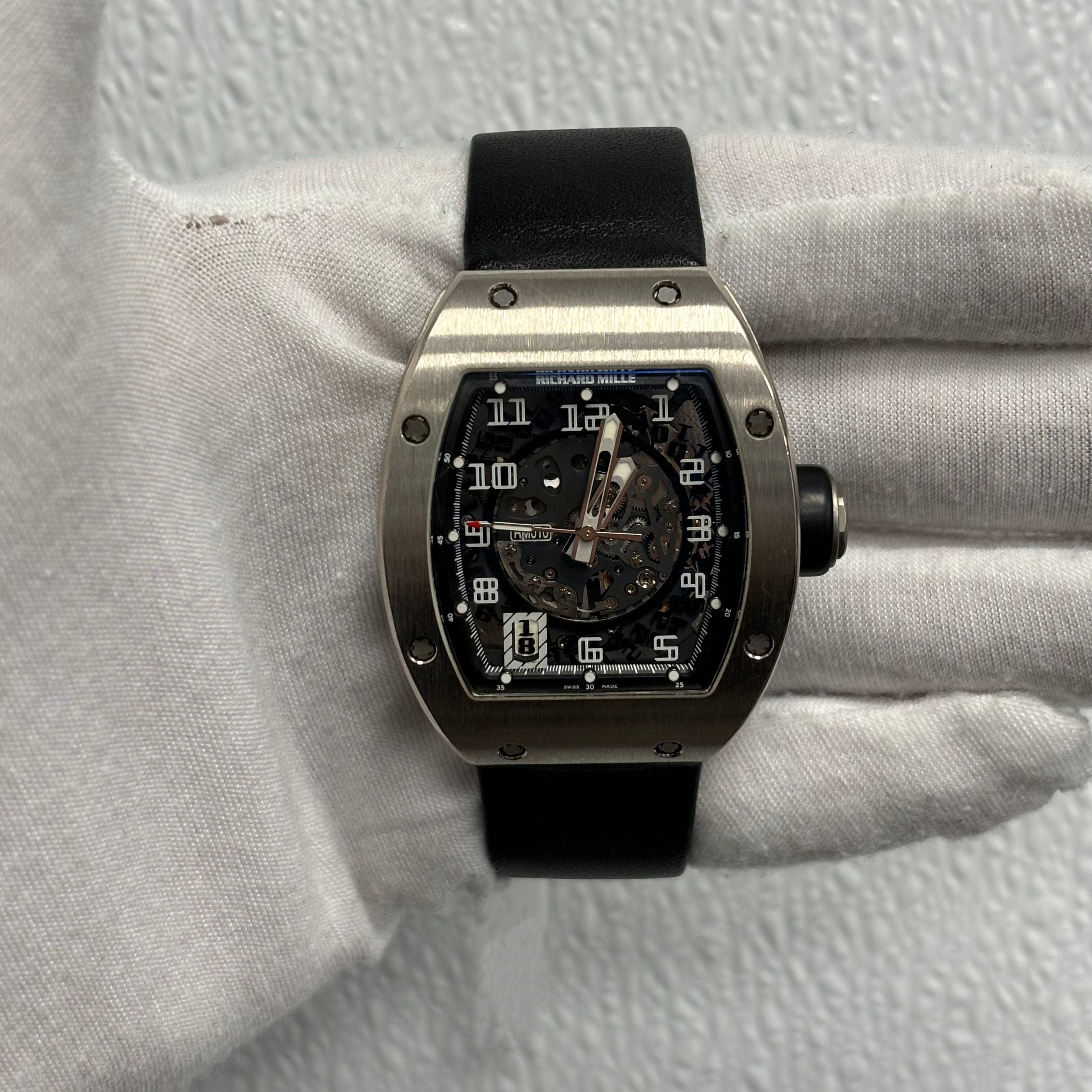 Richard Mille RM010 38mm x 47mm Skeleton Dial Ref# RM010 AG WG - Happy Jewelers Fine Jewelry Lifetime Warranty