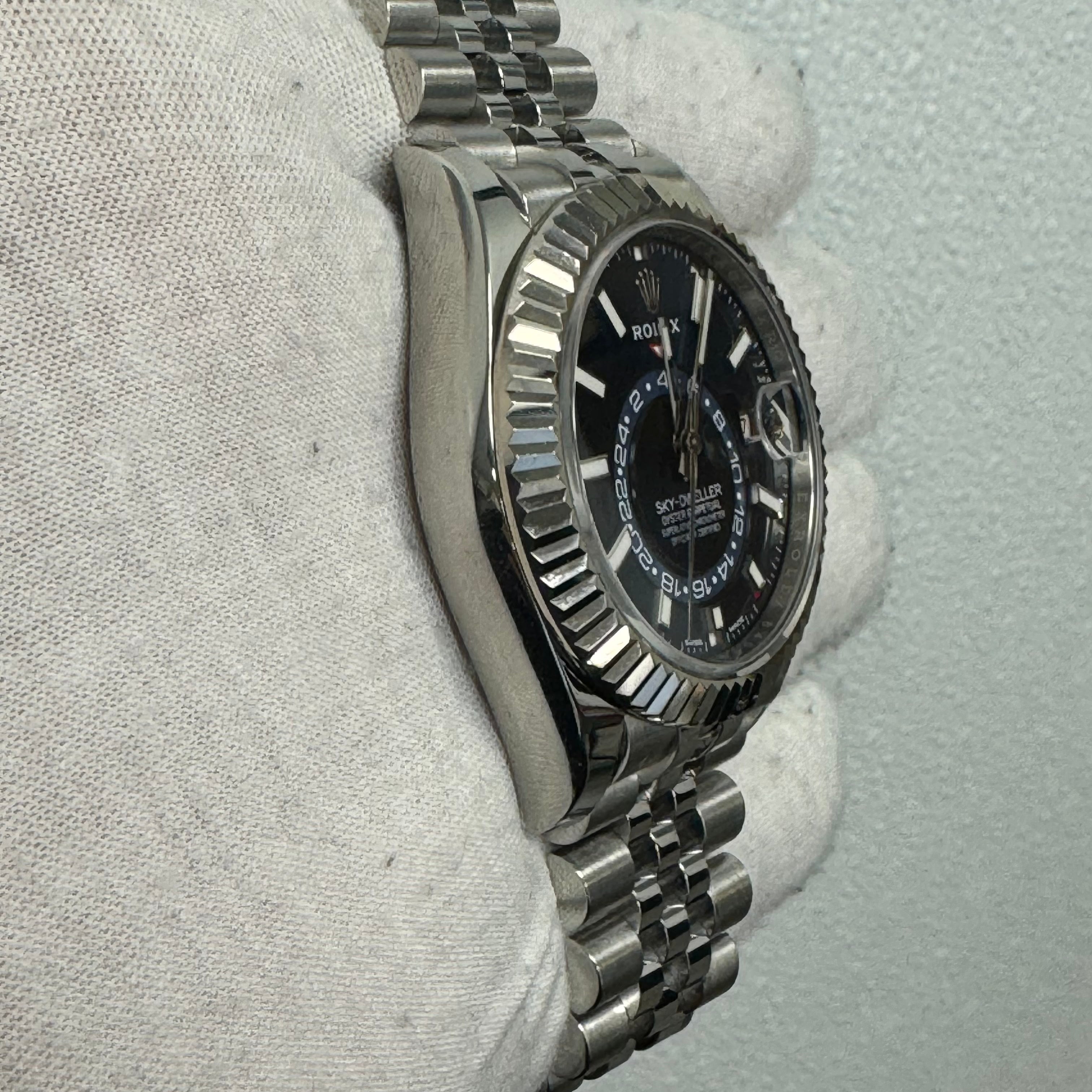 Rolex Sky Dweller Stainless Steel 42mm Blue Stick Dial Watch Reference# 326934 - Happy Jewelers Fine Jewelry Lifetime Warranty