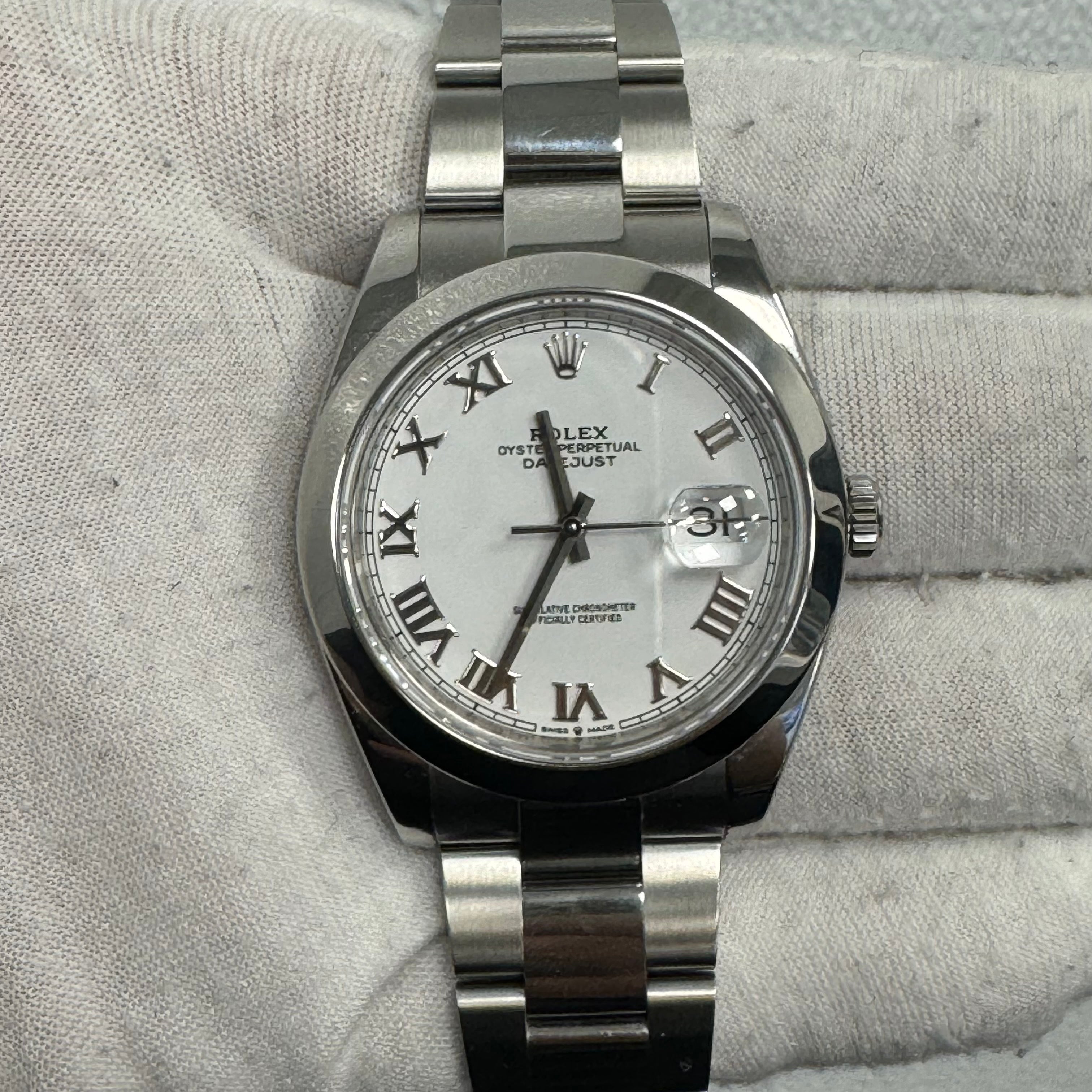 Rolex Datejust 41mm White Roman Dial Ref# 126300 - Happy Jewelers Fine Jewelry Lifetime Warranty