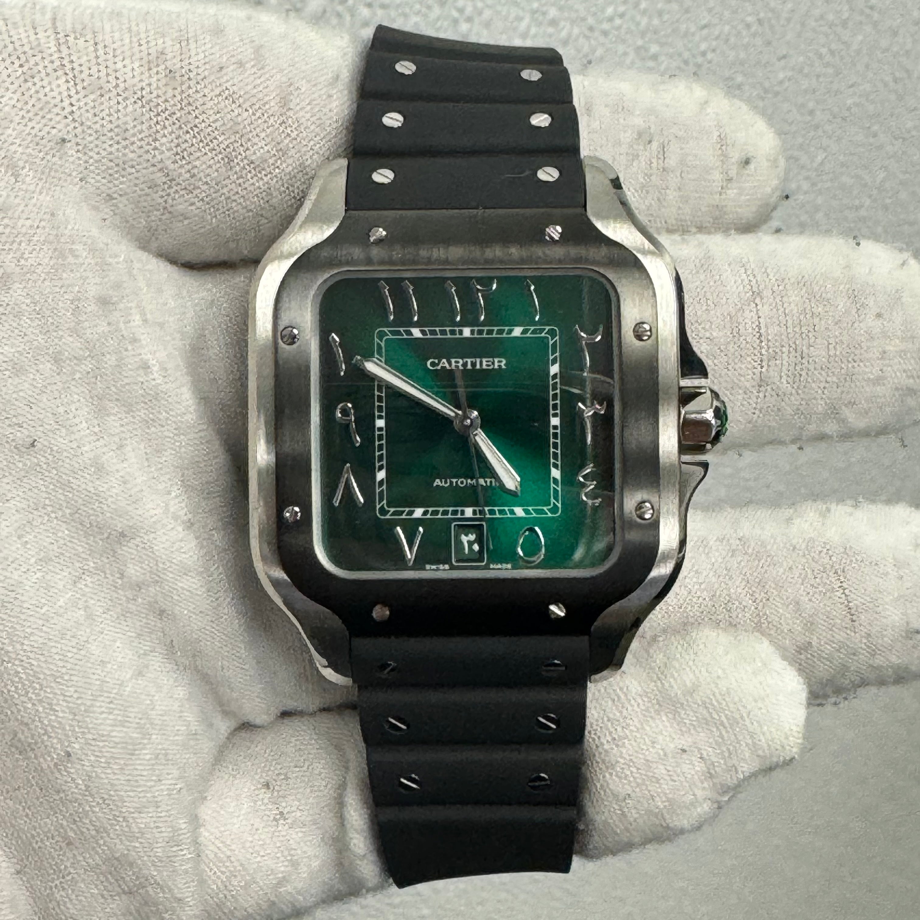 Cartier Santos 40mm Green Dial Ref# WSSA0055 - Happy Jewelers Fine Jewelry Lifetime Warranty