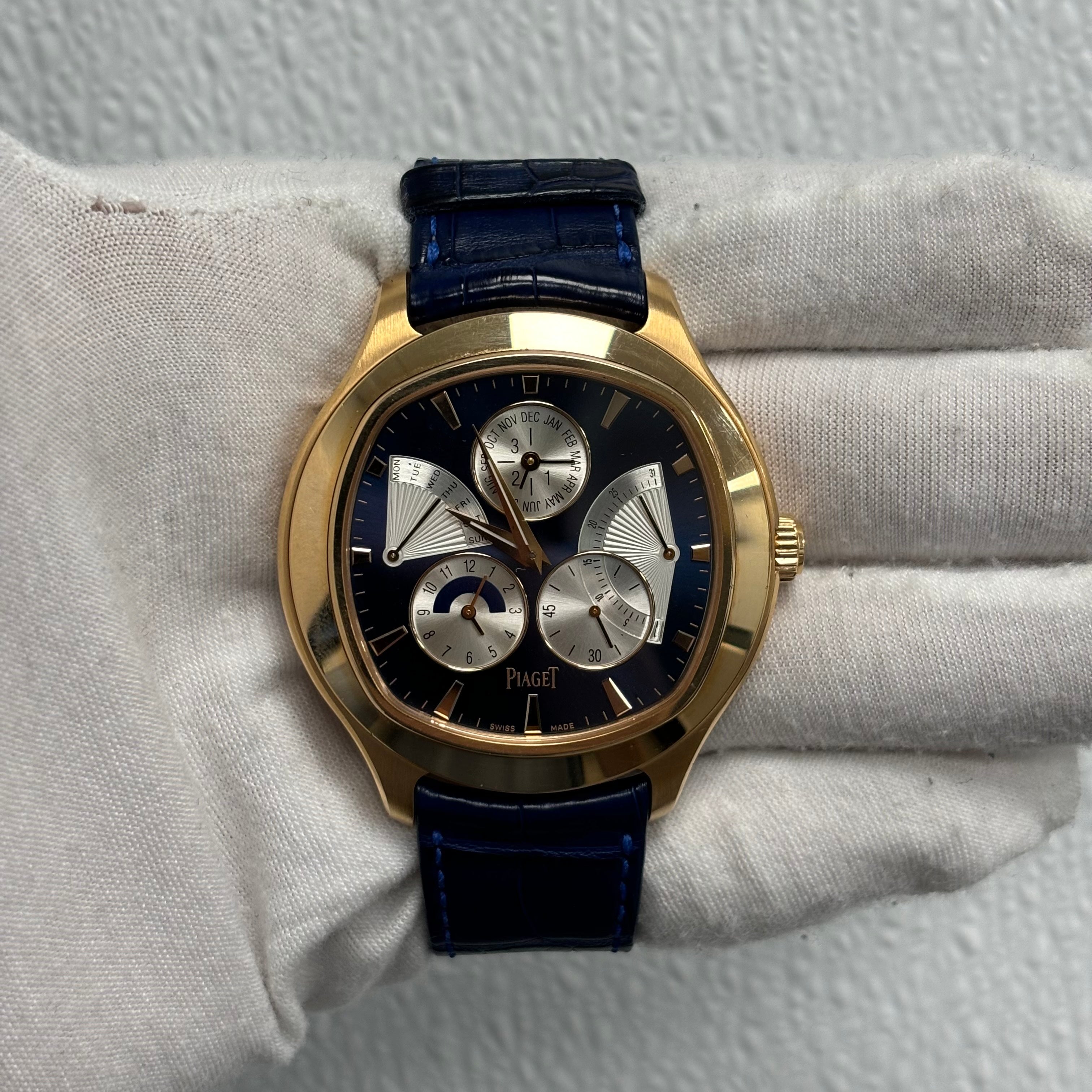 Piaget Emperador 46.5mm Blue Dial Watch Ref# G0A33019 - Happy Jewelers Fine Jewelry Lifetime Warranty