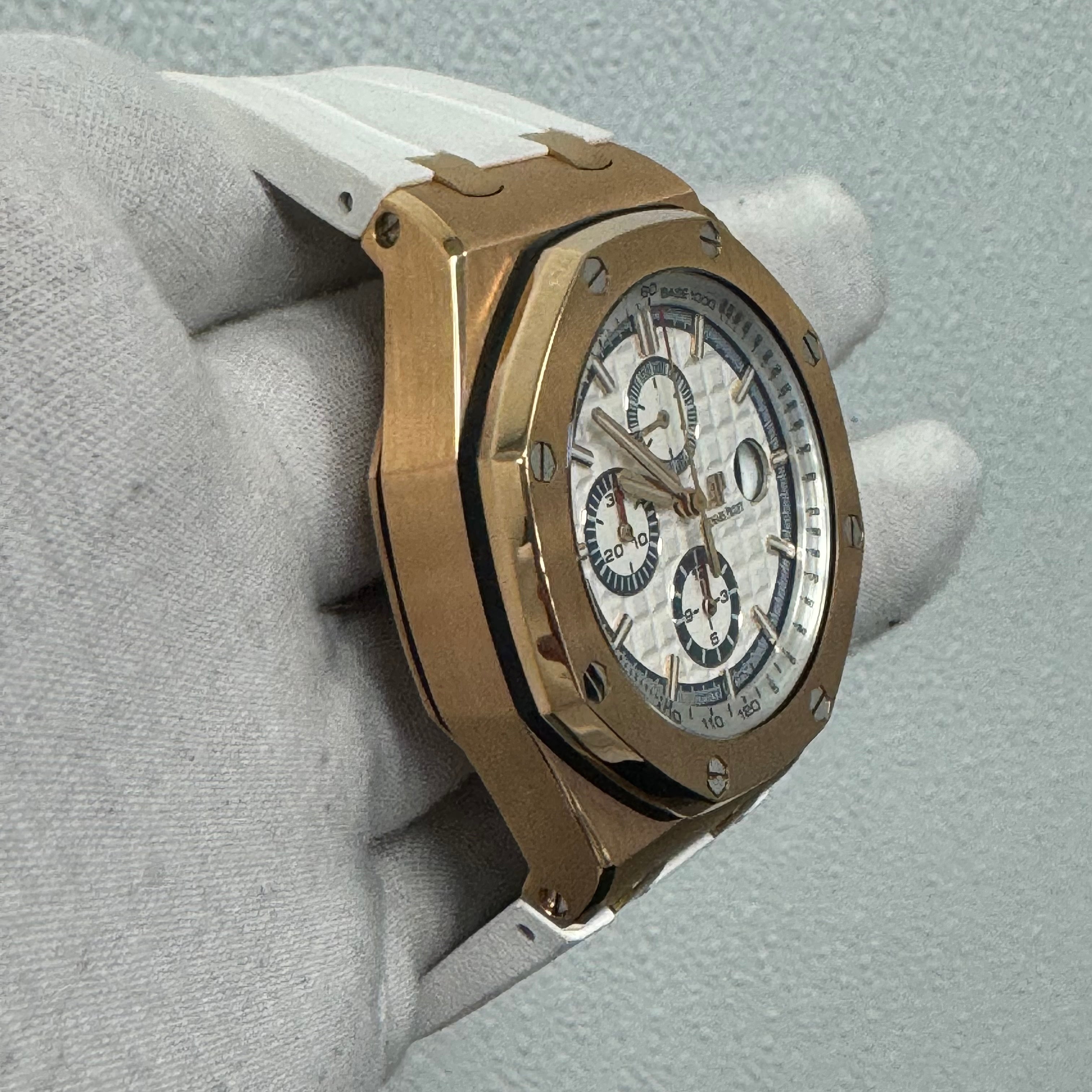 Audemars Piguet Royal Oak Offshore 44mm White Dial Watch Ref# 24608OR.OO.A010CA.01 - Happy Jewelers Fine Jewelry Lifetime Warranty