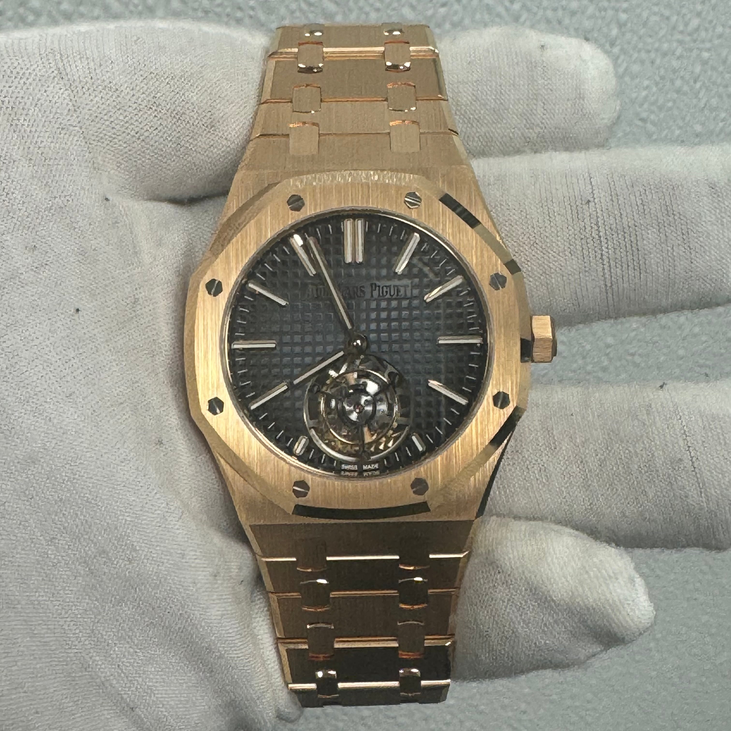 Audemars Piguet Flying Tourbillion 41mm Blue Dial Watch Ref# 26730OR.OO.1320OR.02 - Happy Jewelers Fine Jewelry Lifetime Warranty