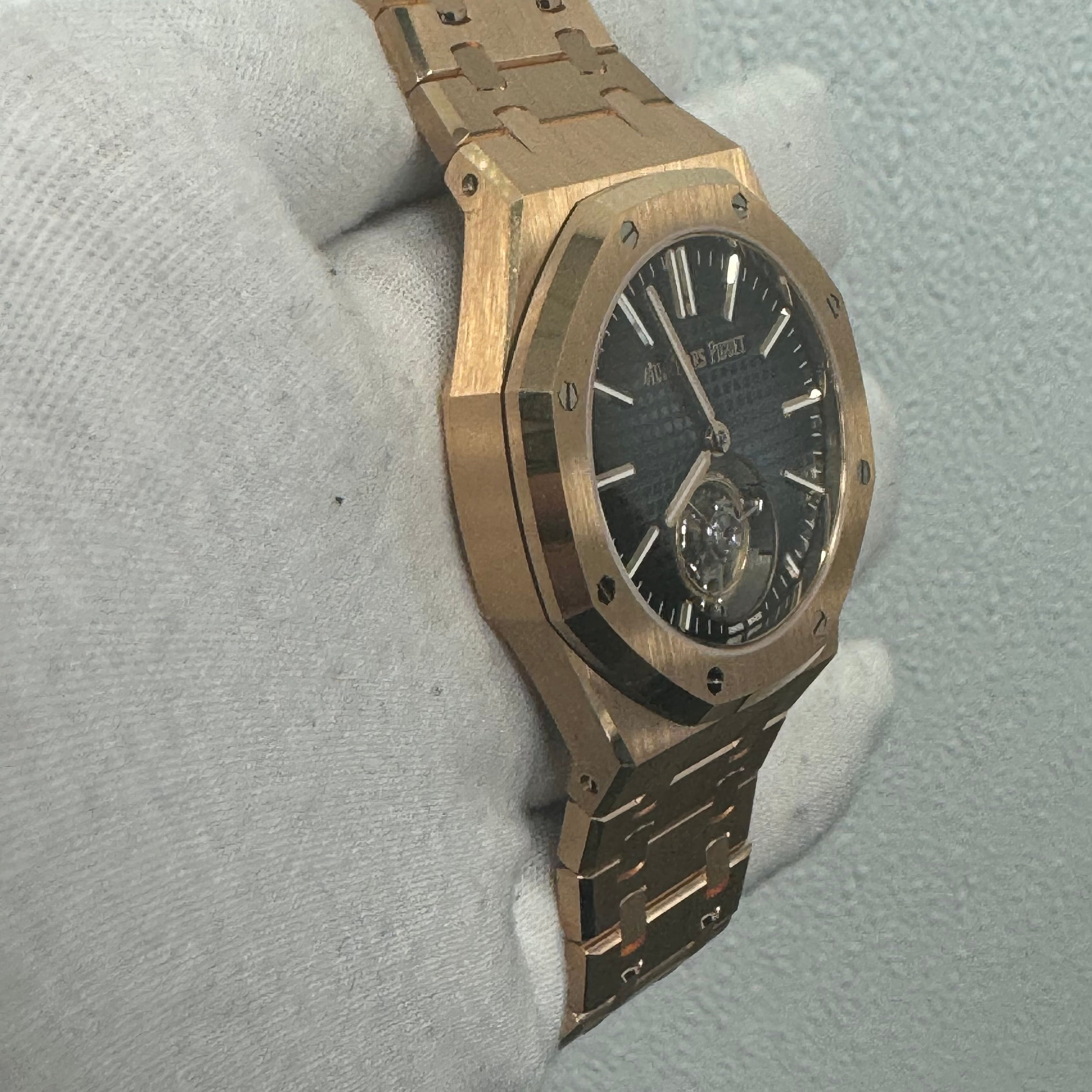 Audemars Piguet Flying Tourbillion 41mm Blue Dial Watch Ref# 26730OR.OO.1320OR.02 - Happy Jewelers Fine Jewelry Lifetime Warranty