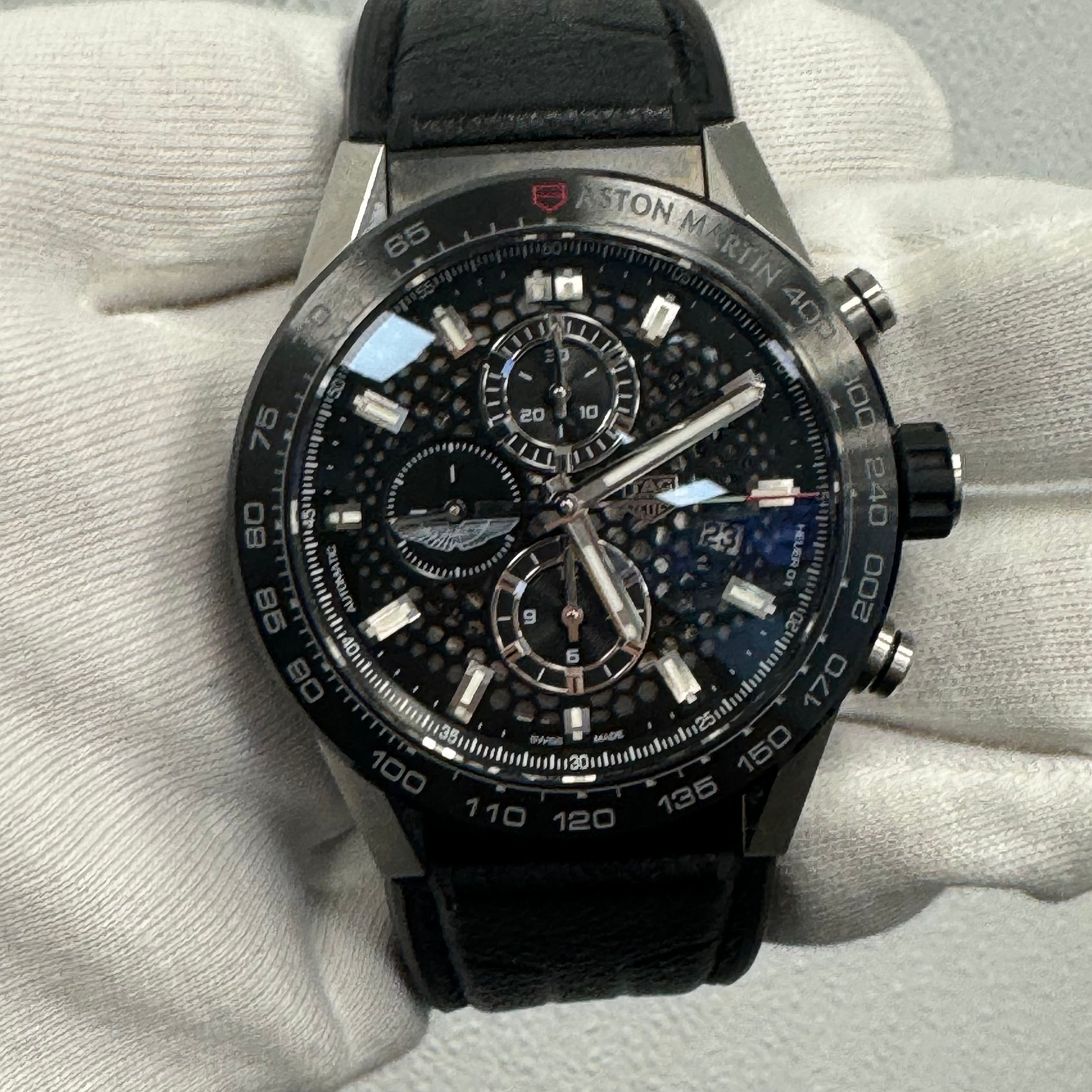 Tag Heuer Aston Martin 45mm Black Dial Watch Ref# CAR2A1AB - Happy Jewelers Fine Jewelry Lifetime Warranty