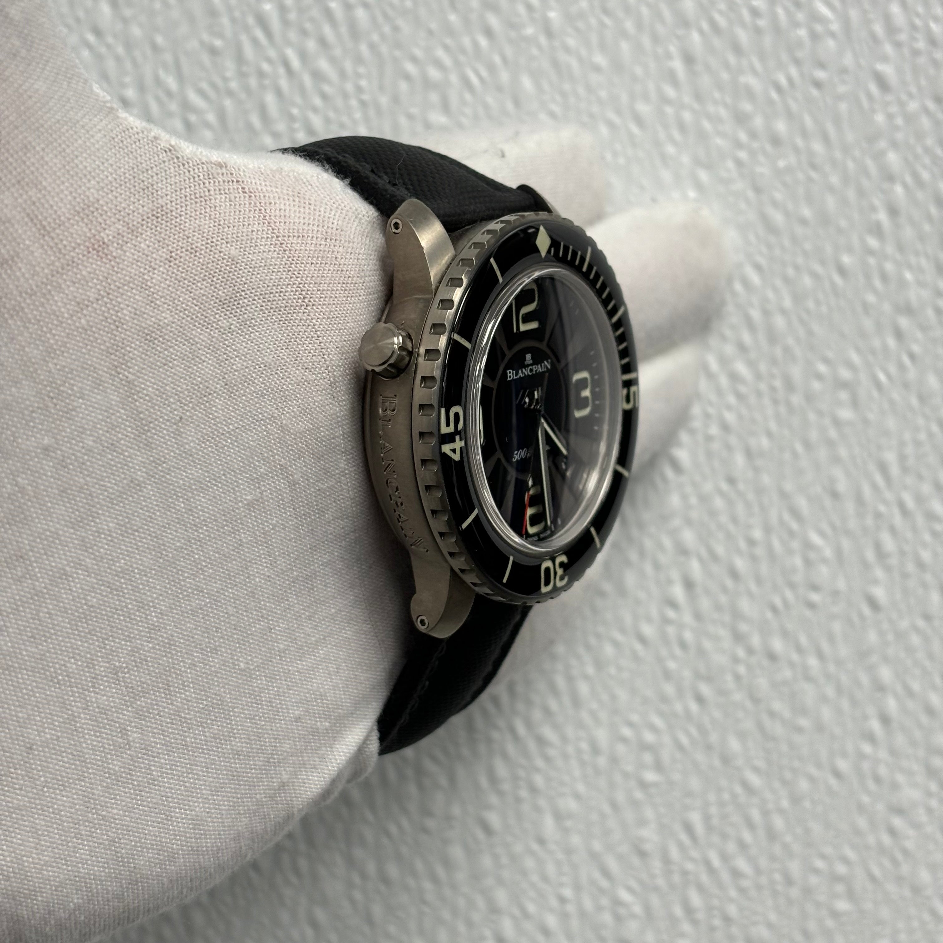 Blancpain Fifty Fathoms 48mm Black Dial Watch Ref# 50015-12B3052 - Happy Jewelers Fine Jewelry Lifetime Warranty