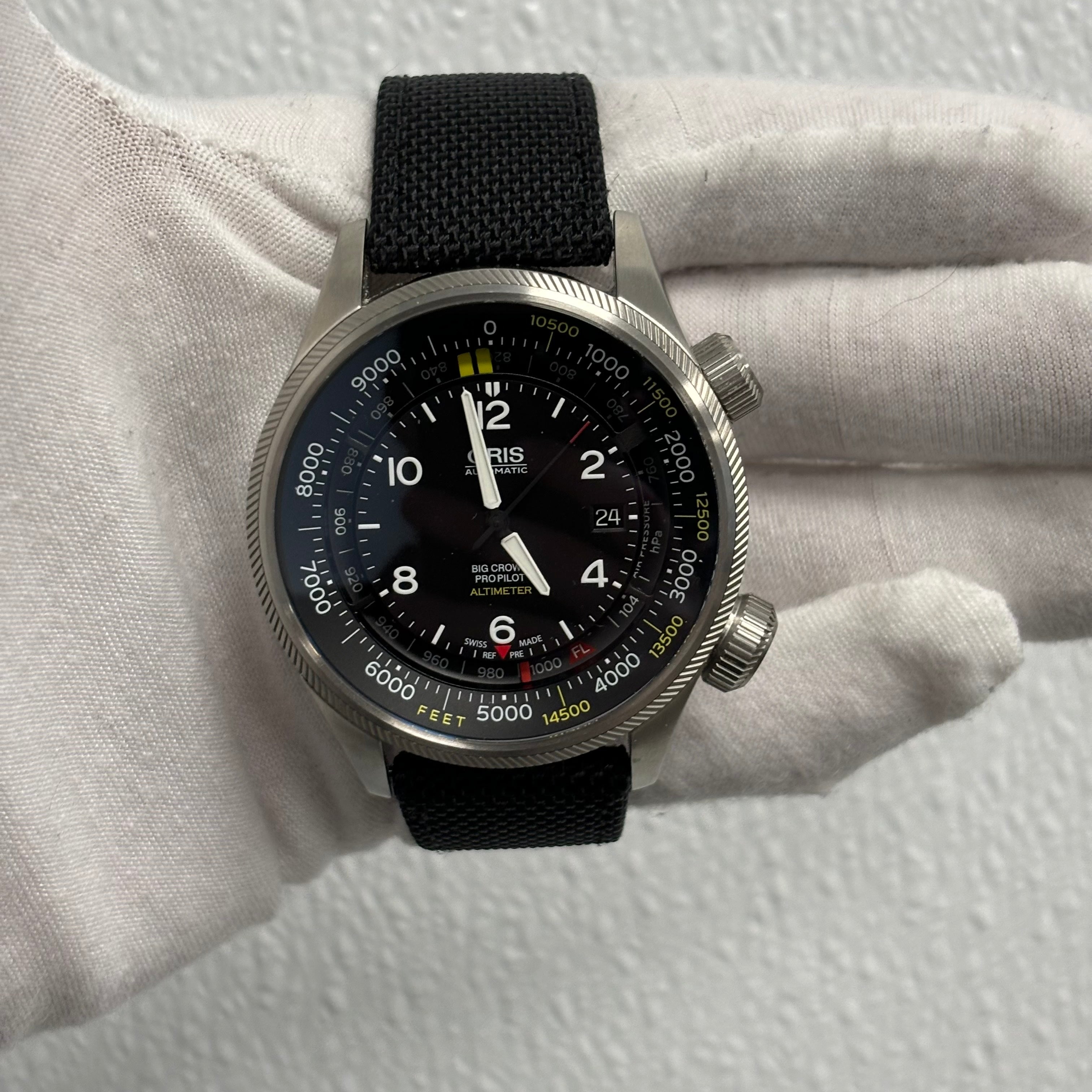 Oris Big Crown 47mm Black Dial Watch Ref# 01 733 7705 4134-SET - Happy Jewelers Fine Jewelry Lifetime Warranty