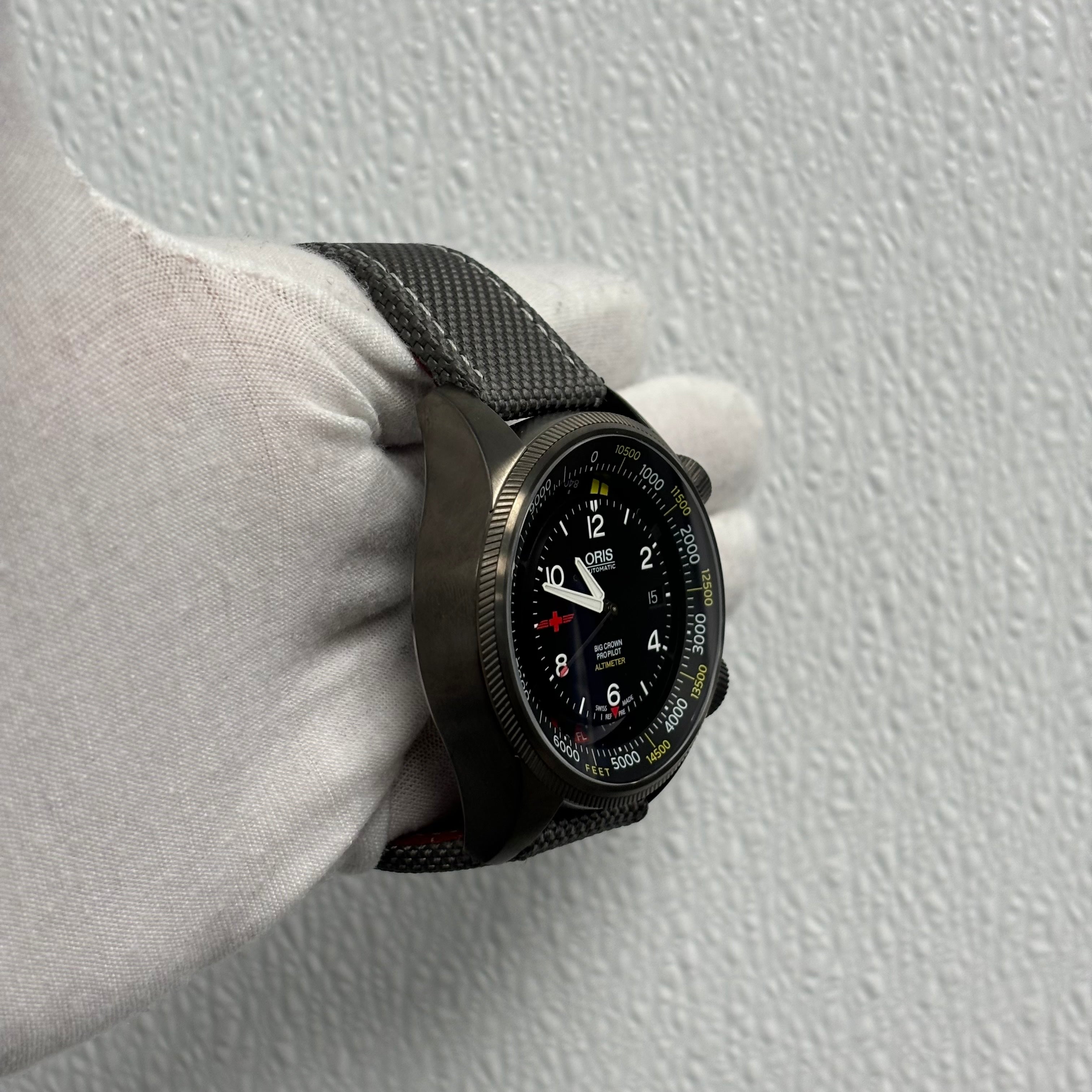 Oris Big Crown 47mm Black Dial Watch Ref# 01 733 7705 4243-SET 23 16GFC - Happy Jewelers Fine Jewelry Lifetime Warranty